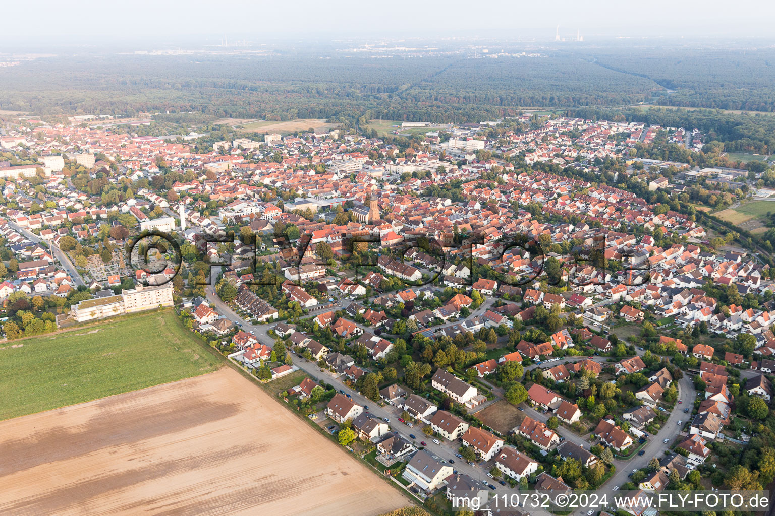 Kandel dans le département Rhénanie-Palatinat, Allemagne vu d'un drone