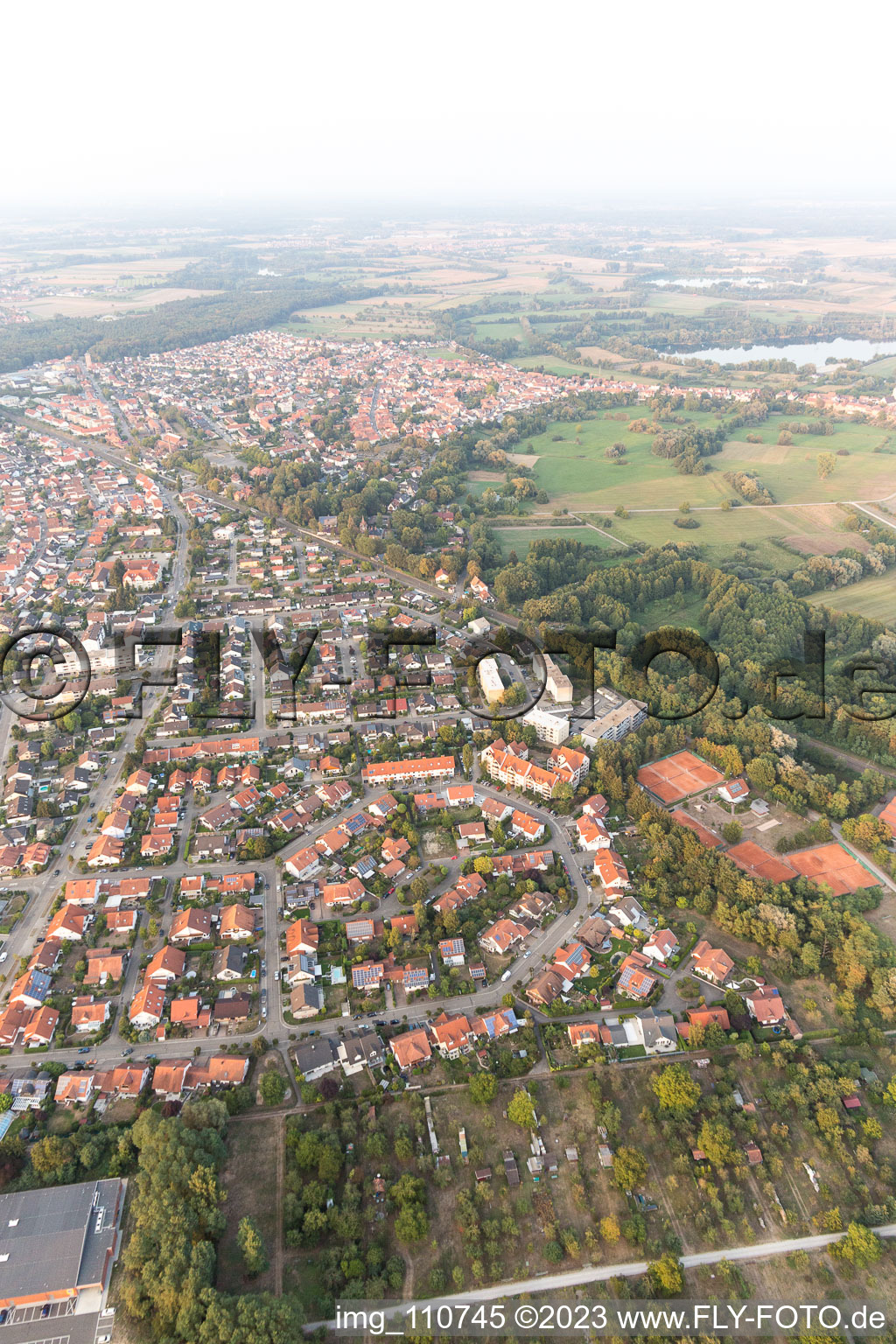 Enregistrement par drone de Jockgrim dans le département Rhénanie-Palatinat, Allemagne