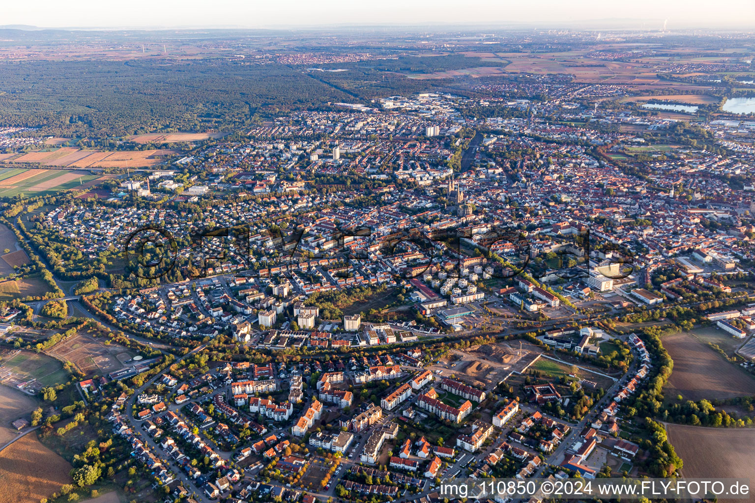 Speyer dans le département Rhénanie-Palatinat, Allemagne vue du ciel