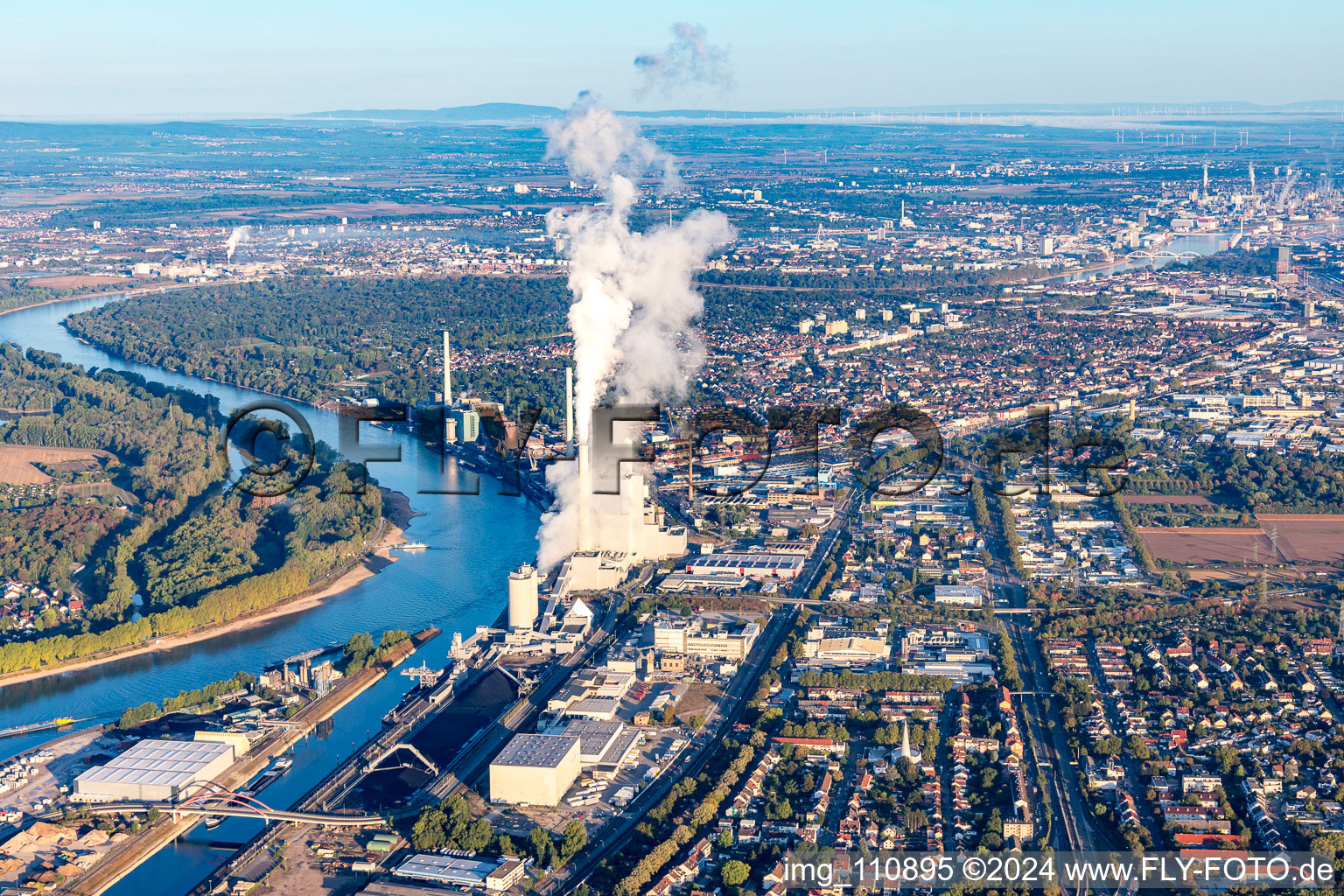 Vue aérienne de Unilever Allemagne à le quartier Rheinau in Mannheim dans le département Bade-Wurtemberg, Allemagne