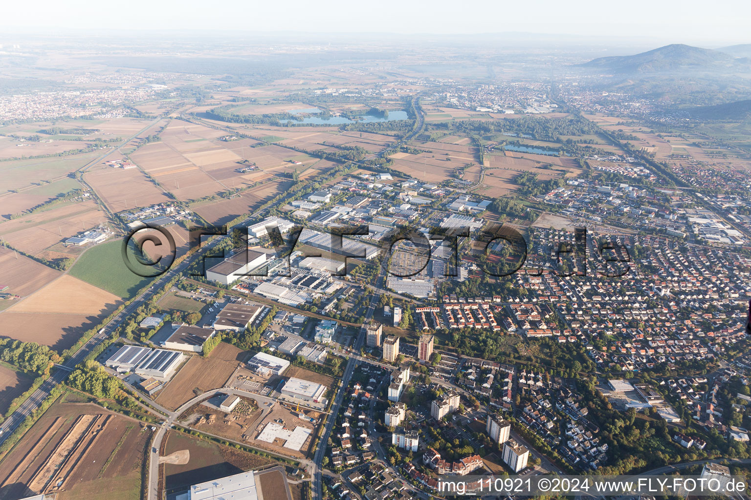 Photographie aérienne de Heppenheim dans le département Hesse, Allemagne