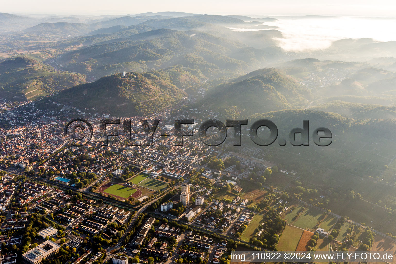 Vue oblique de Heppenheim dans le département Hesse, Allemagne