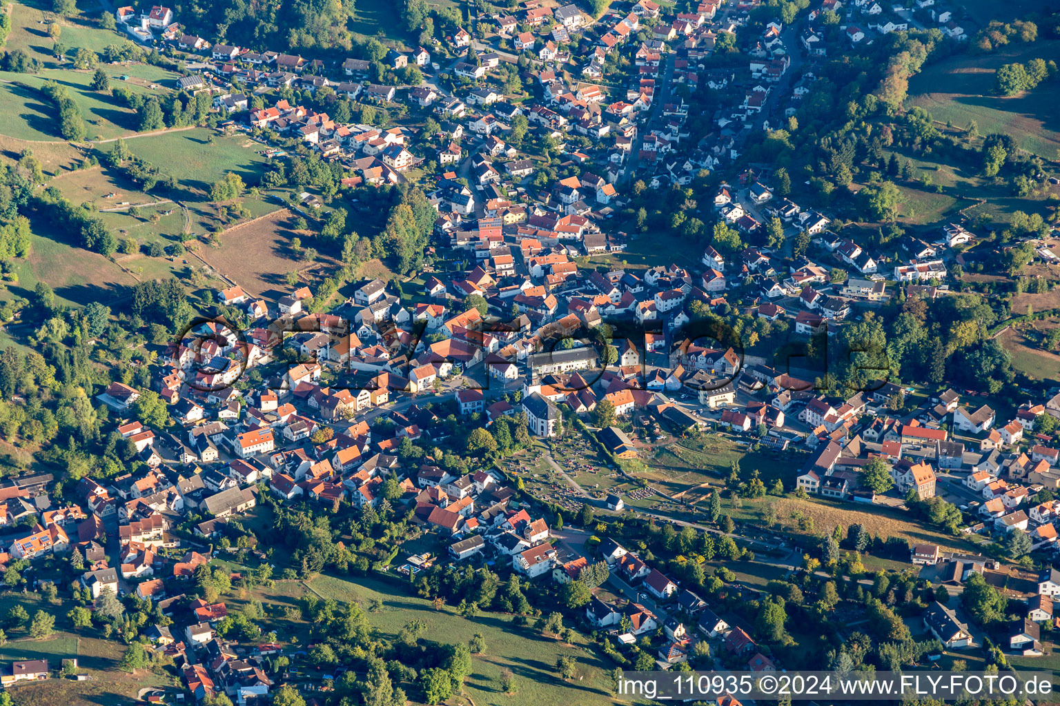 Vue aérienne de Quartier Reichenbach in Lautertal dans le département Hesse, Allemagne