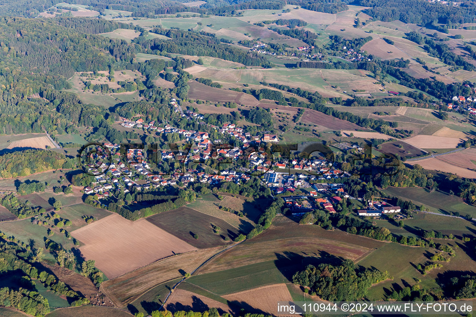 Vue aérienne de Quartier Beedenkirchen in Lautertal dans le département Hesse, Allemagne