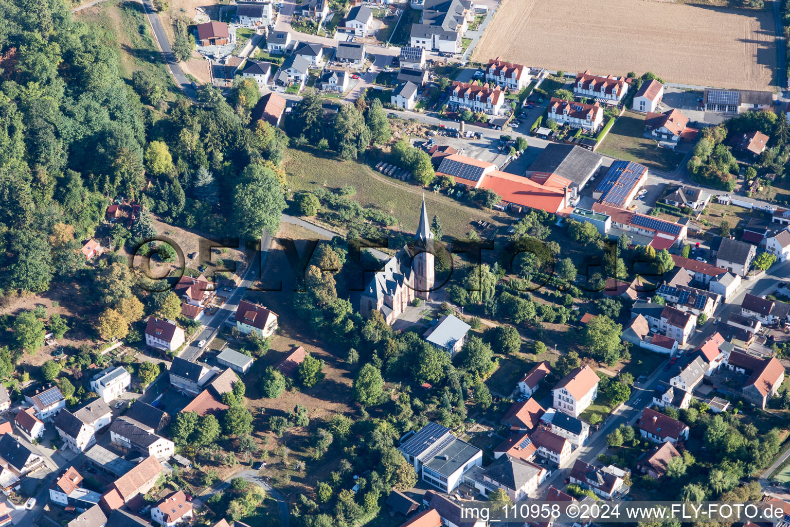 Enregistrement par drone de Château de Lichtenberg à le quartier Niedernhausen in Fischbachtal dans le département Hesse, Allemagne