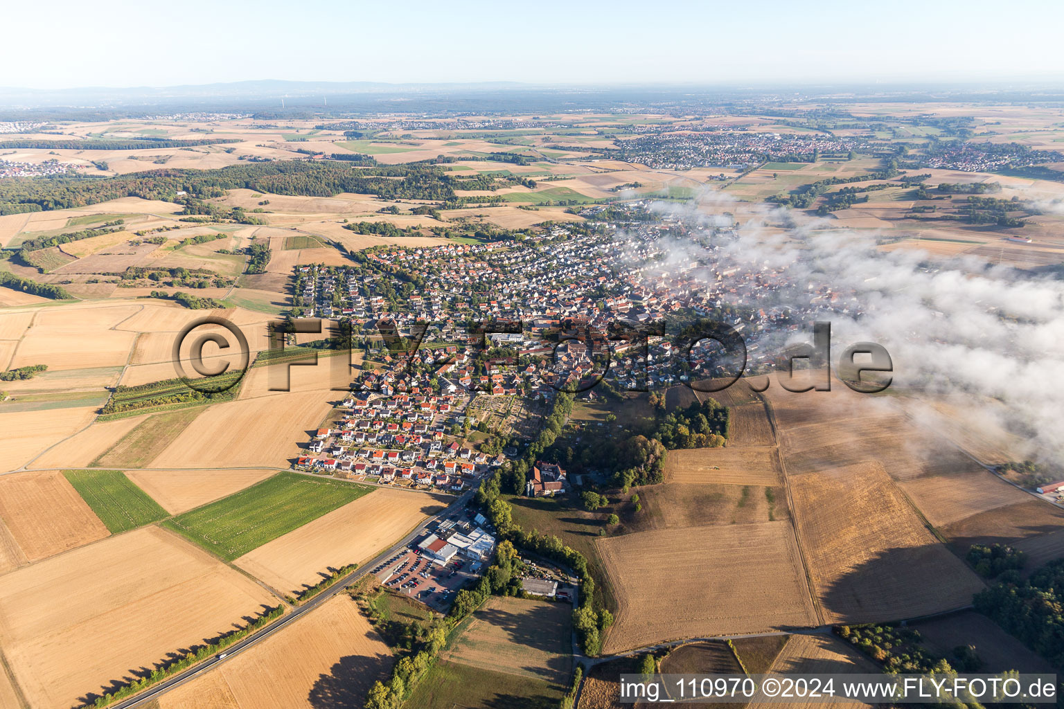 Photographie aérienne de Groß-Bieberau dans le département Hesse, Allemagne