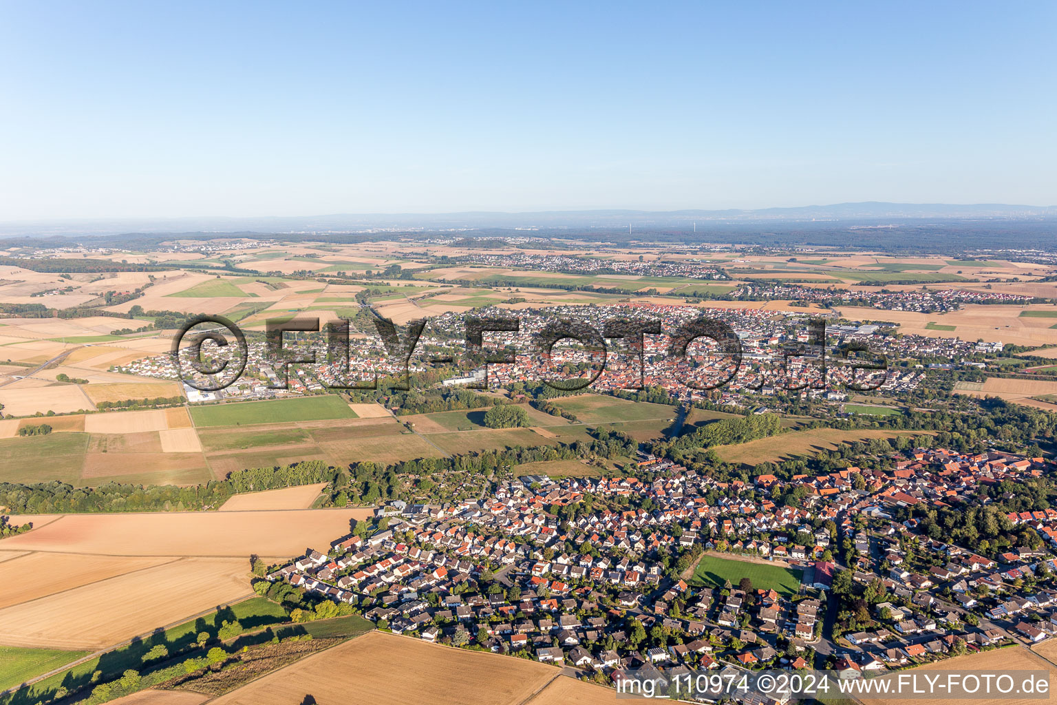 Vue aérienne de Quartier Ueberau in Reinheim dans le département Hesse, Allemagne