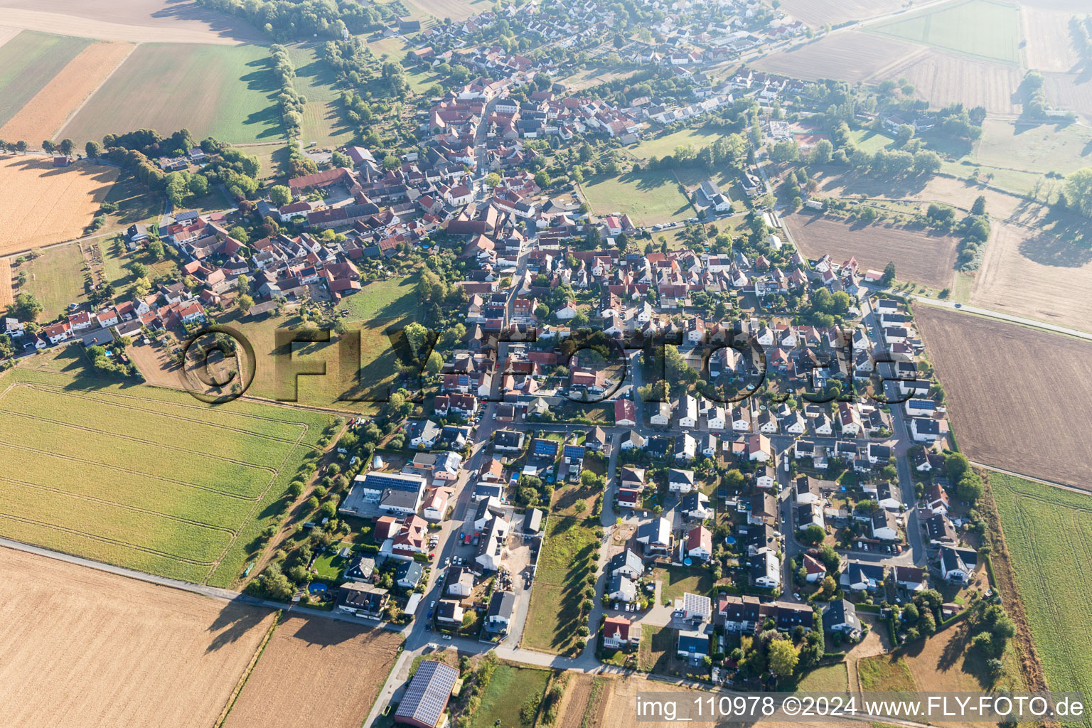 Vue oblique de Quartier Habitzheim in Otzberg dans le département Hesse, Allemagne