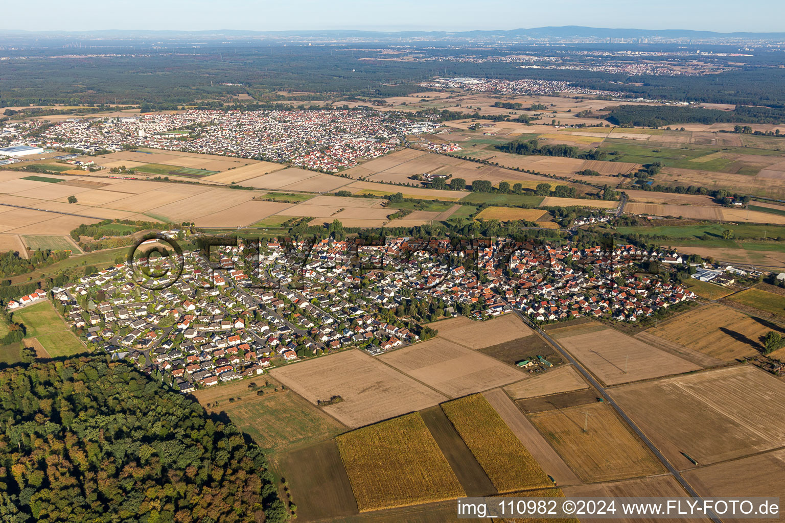 Vue aérienne de Quartier Altheim in Münster dans le département Hesse, Allemagne