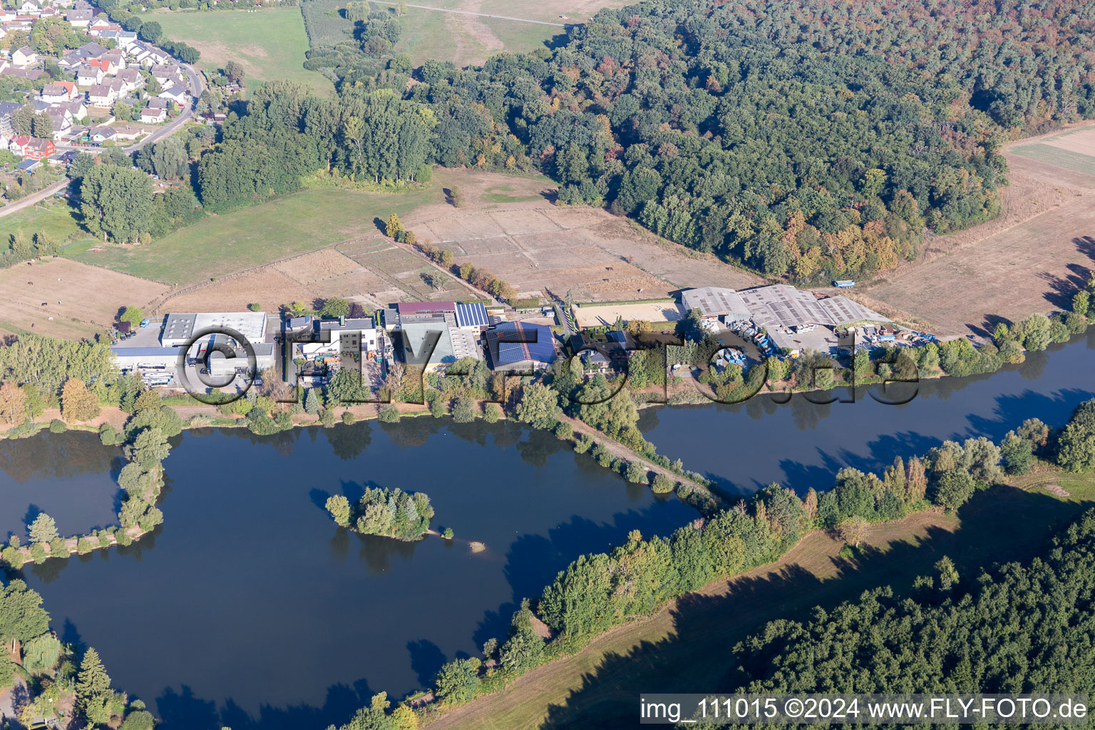 Vue aérienne de Zone industrielle à Froschhausen dans le département Hesse, Allemagne