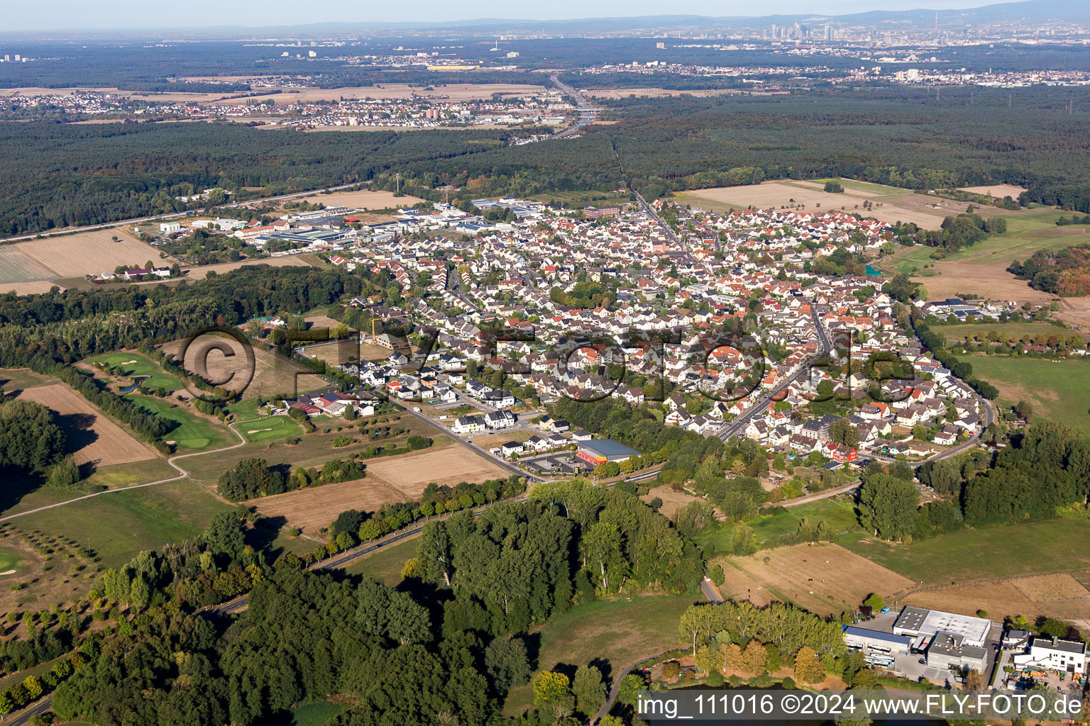 Vue aérienne de Seligenstadt dans le département Hesse, Allemagne