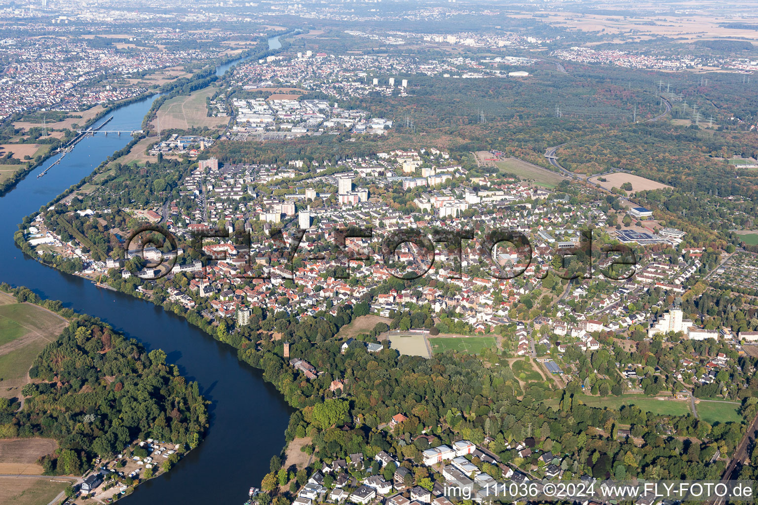 Vue aérienne de Quartier Kesselstadt in Hanau dans le département Hesse, Allemagne