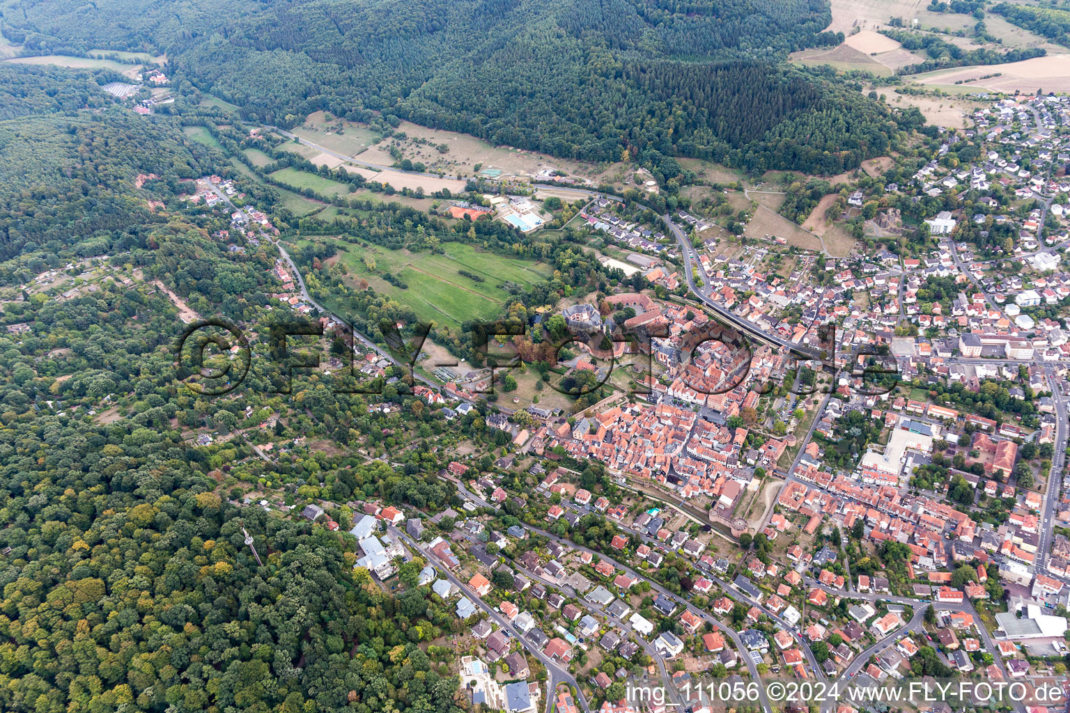 Vue aérienne de Verrouiller Büdingen à Büdingen dans le département Hesse, Allemagne