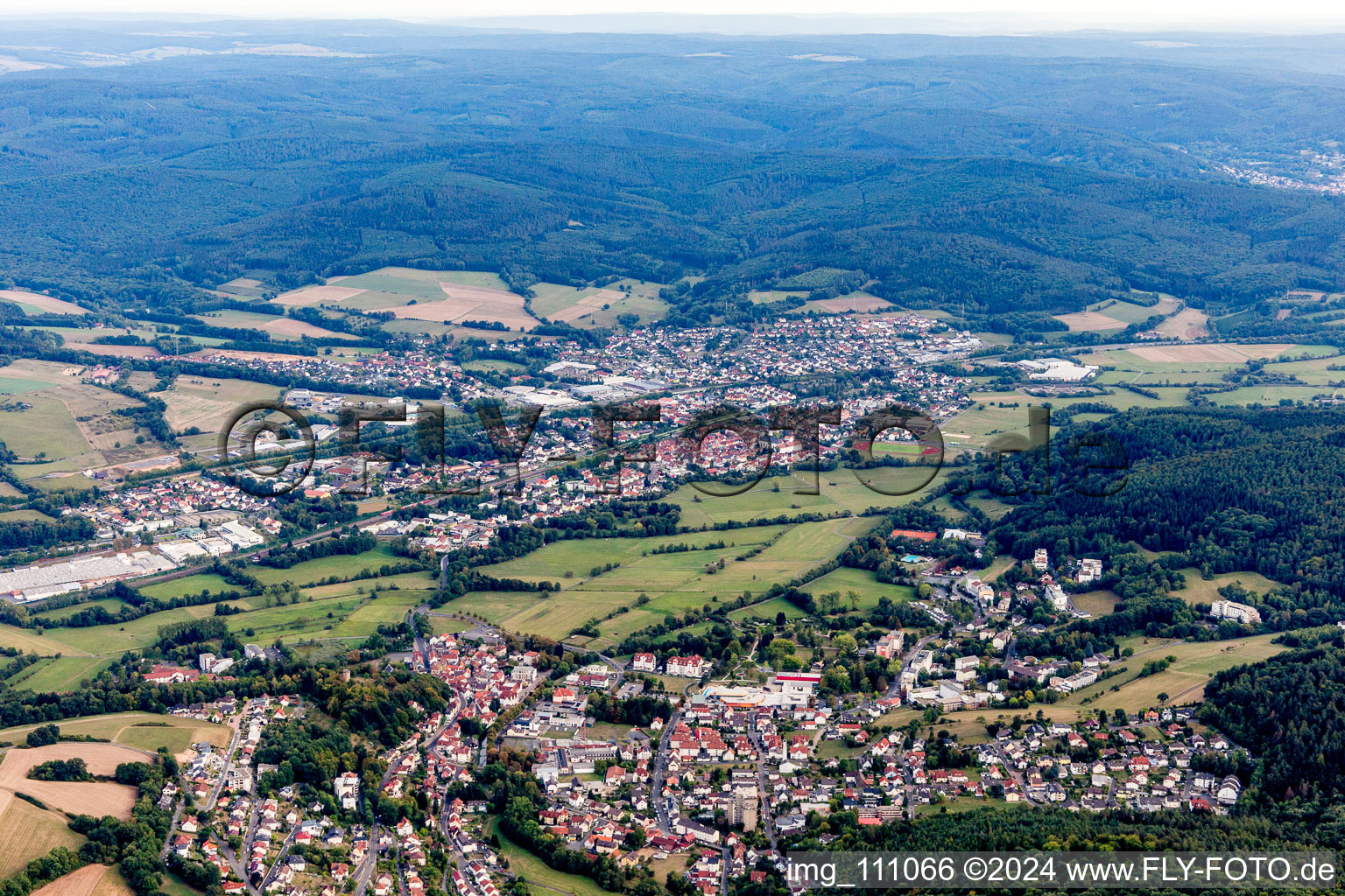 Vue aérienne de Steinau an der Straße dans le département Hesse, Allemagne