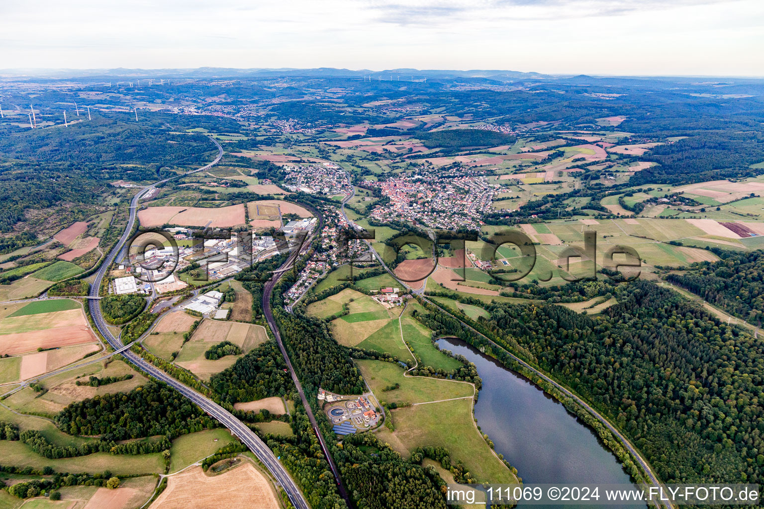 Vue aérienne de Steinau an der Straße dans le département Hesse, Allemagne