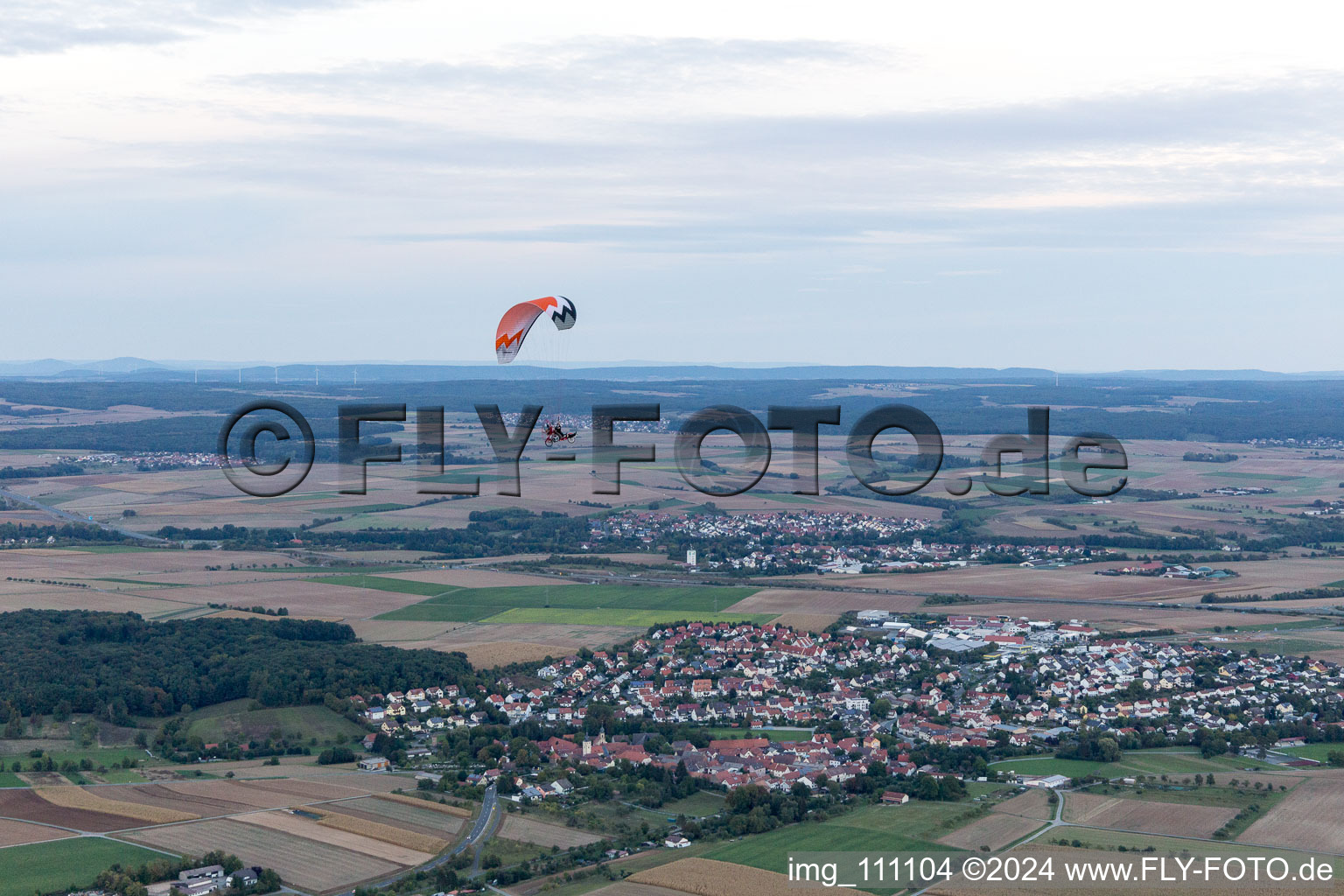 Vue aérienne de Euerbach dans le département Bavière, Allemagne