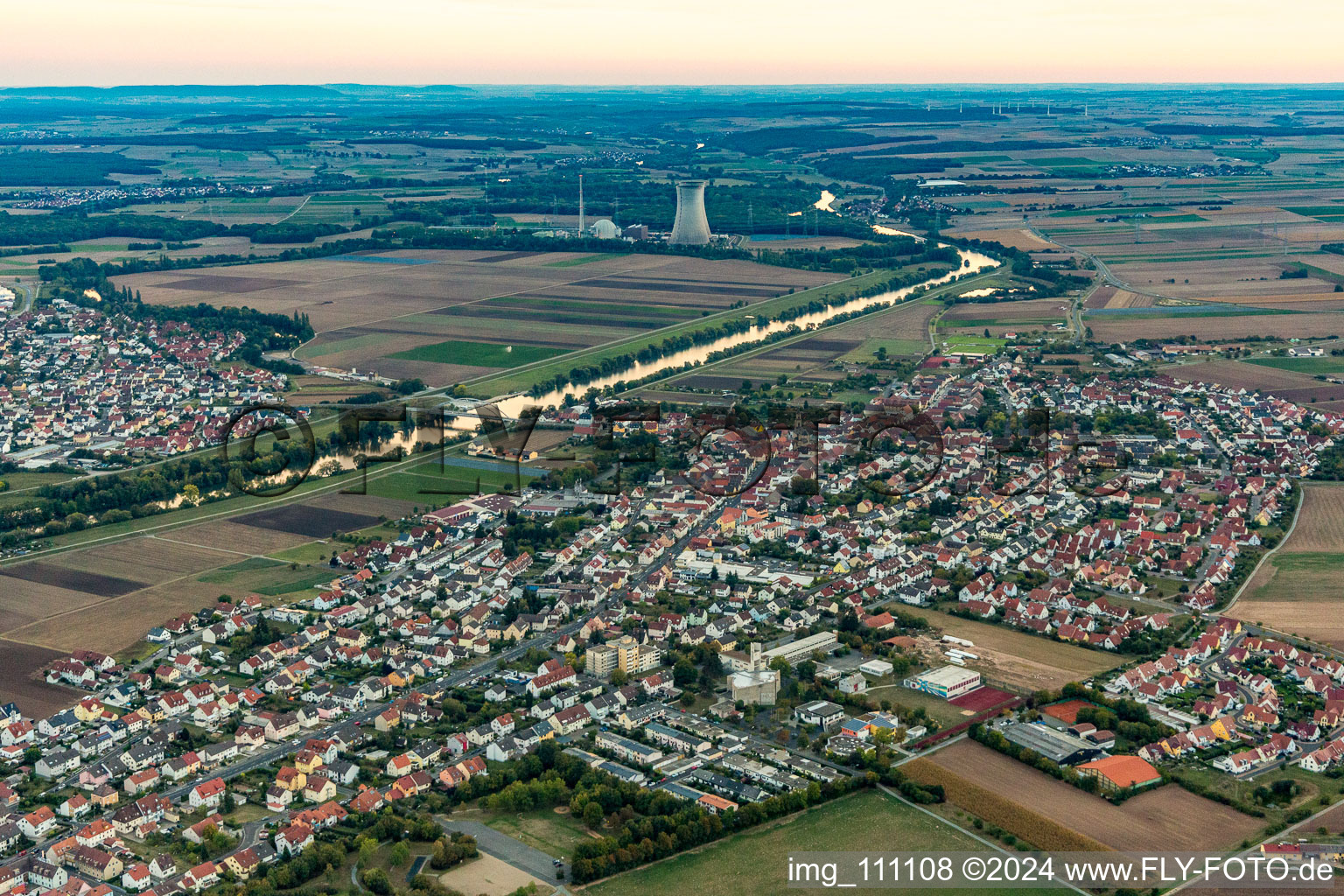 Vue aérienne de Bergrheinfeld dans le département Bavière, Allemagne