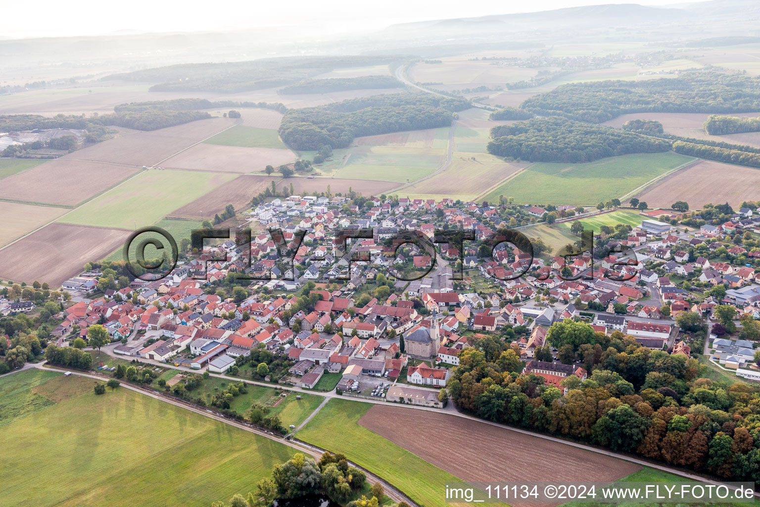 Vue aérienne de Wonfurt dans le département Bavière, Allemagne