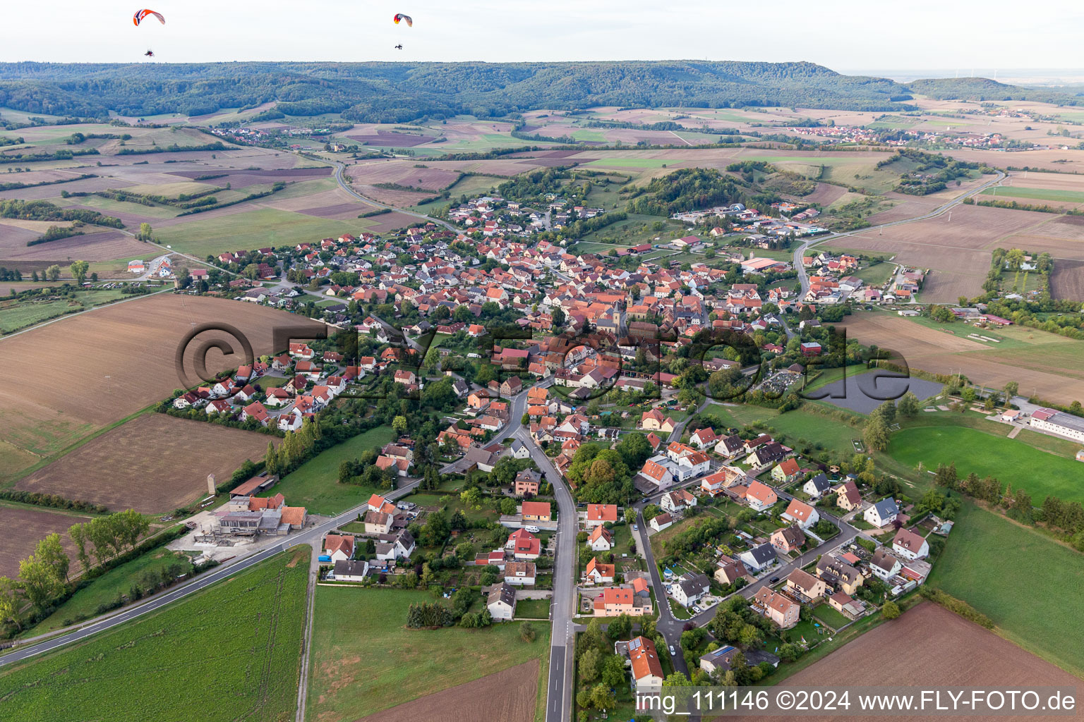 Vue oblique de Quartier Westheim in Knetzgau dans le département Bavière, Allemagne