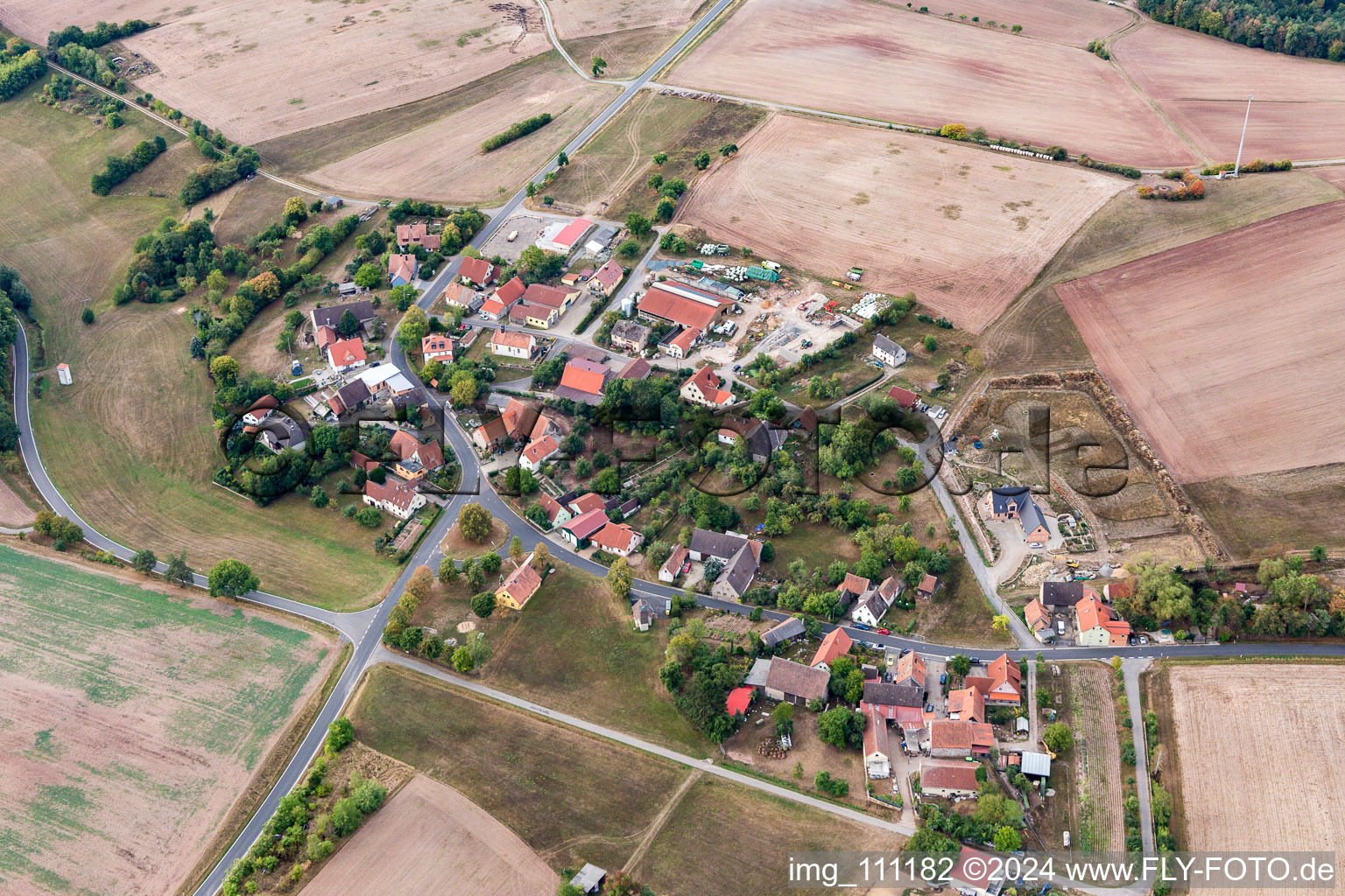 Vue aérienne de Quartier Großbirkach in Ebrach dans le département Bavière, Allemagne