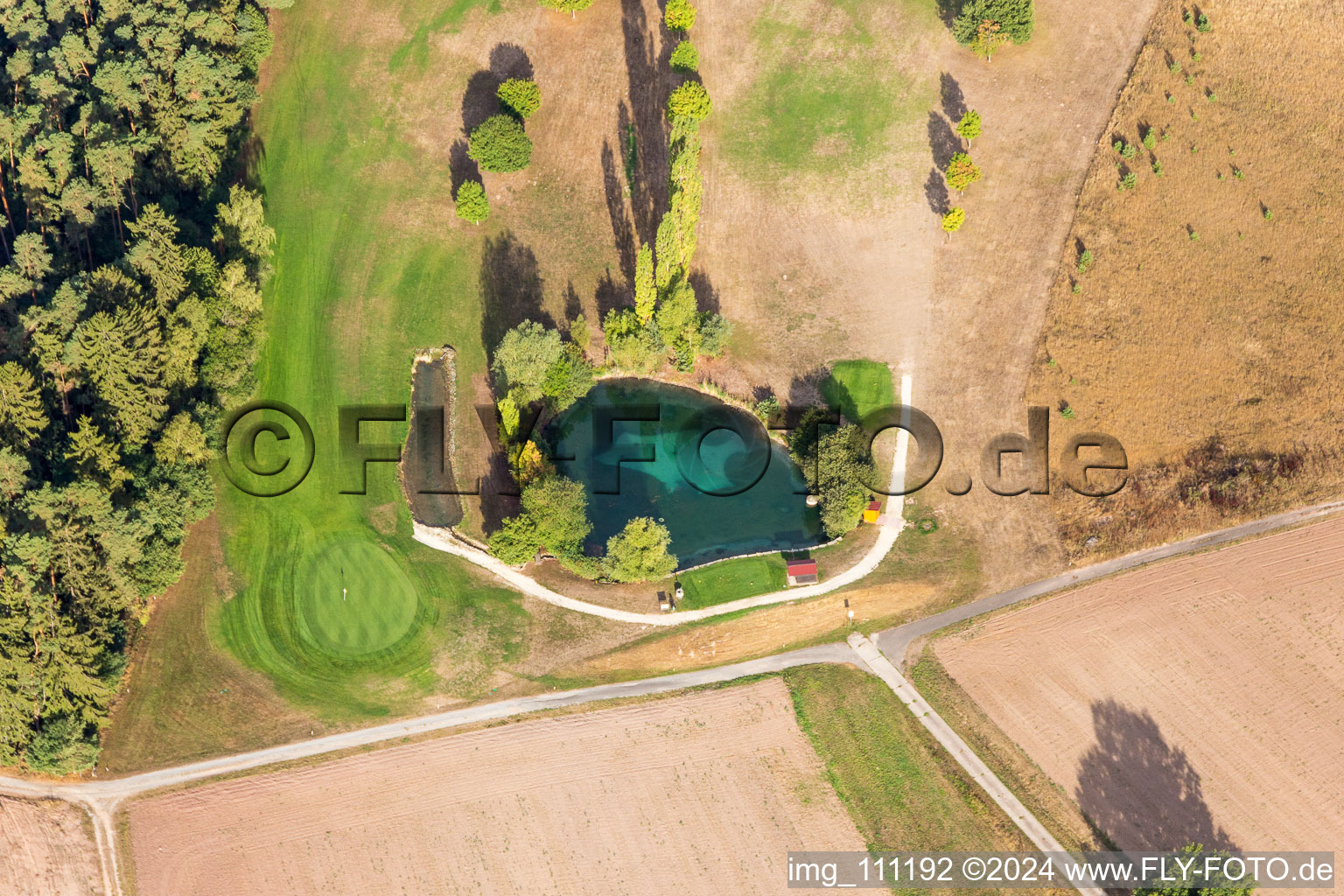 Vue aérienne de Club de golf à le quartier Füttersee in Geiselwind dans le département Bavière, Allemagne