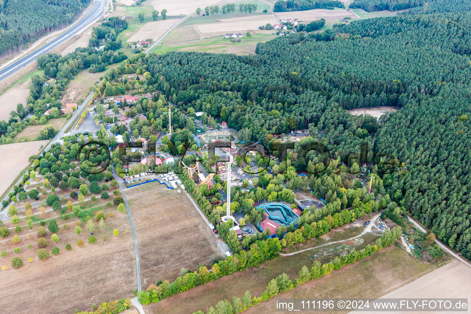 Vue aérienne de Parc d'attractions à Geiselwind dans le département Bavière, Allemagne