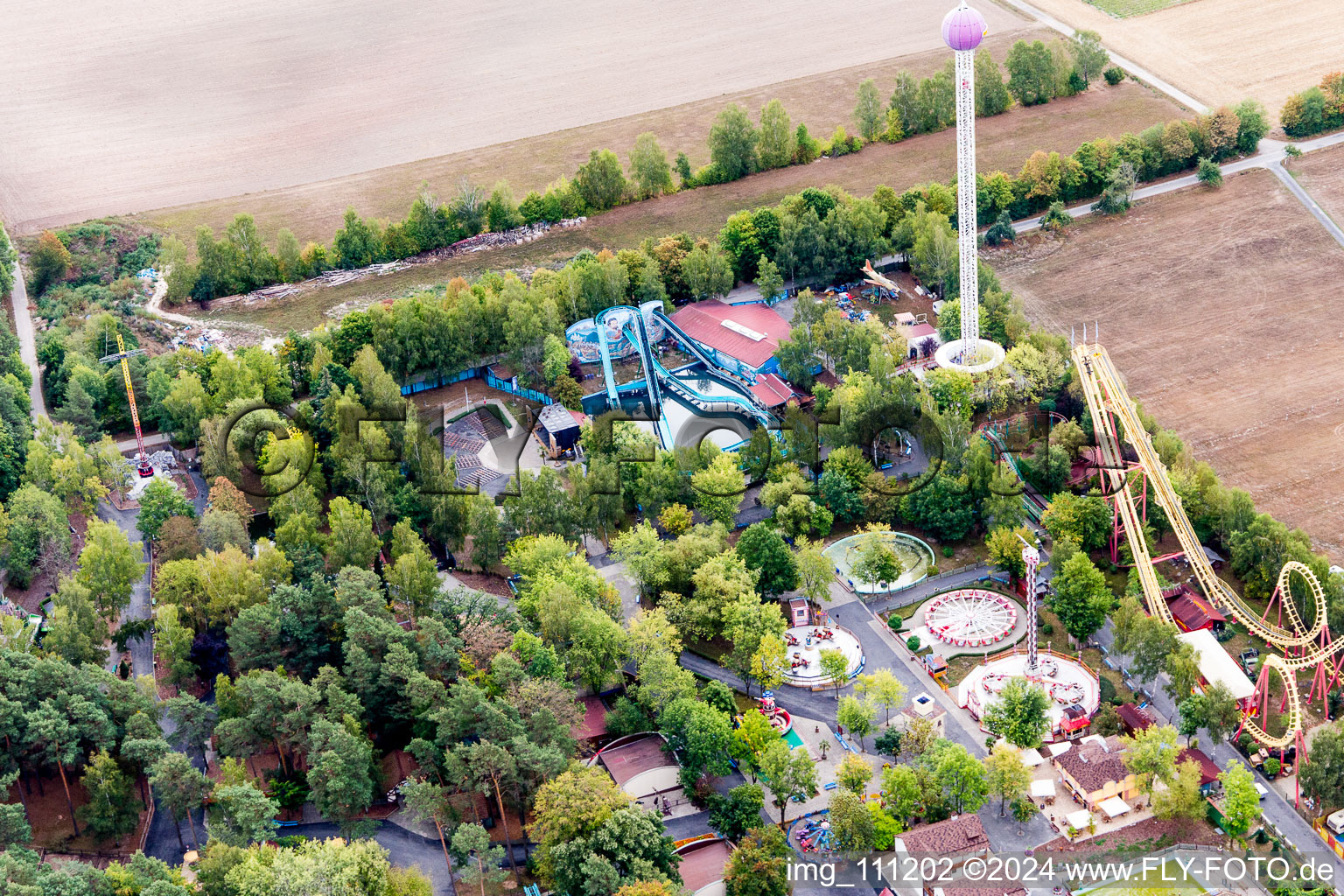 Vue aérienne de Centre de Loisirs - Parc d'Attractions Terrain de Loisirs Geiselwind à Geiselwind dans le département Bavière, Allemagne