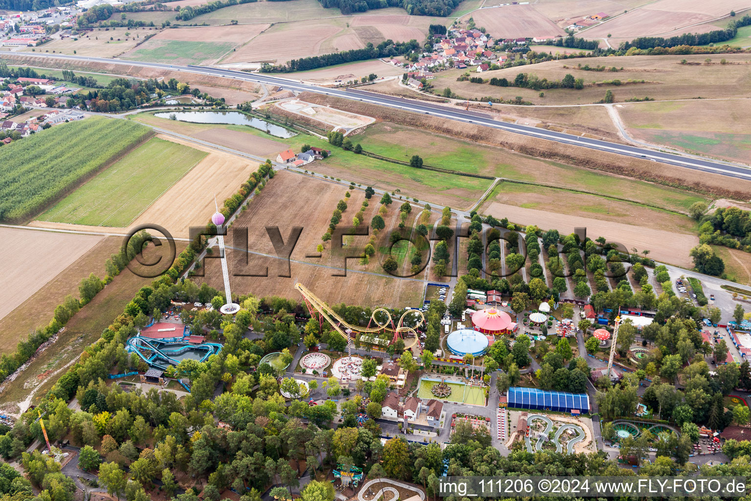 Photographie aérienne de Centre de Loisirs - Parc d'Attractions Terrain de Loisirs Geiselwind à Geiselwind dans le département Bavière, Allemagne