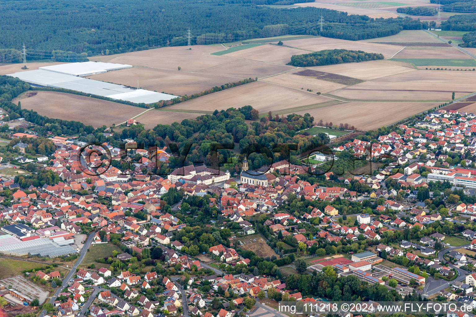 Photographie aérienne de Wiesentheid dans le département Bavière, Allemagne