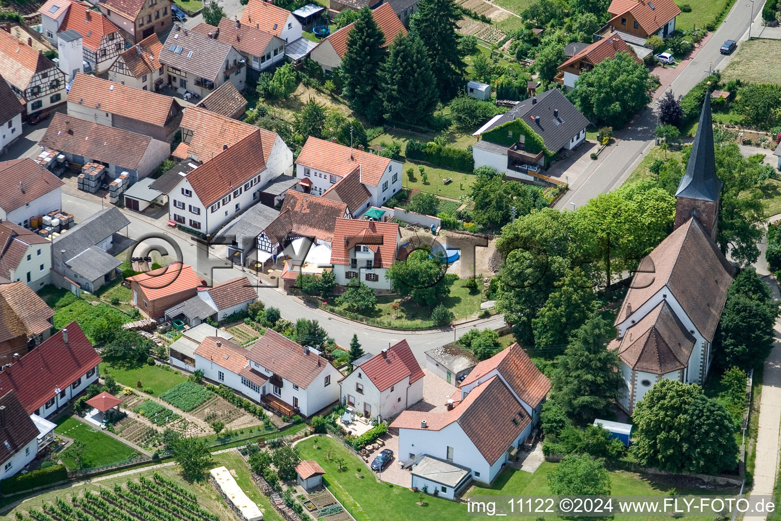 Photographie aérienne de Quartier Rechtenbach in Schweigen-Rechtenbach dans le département Rhénanie-Palatinat, Allemagne