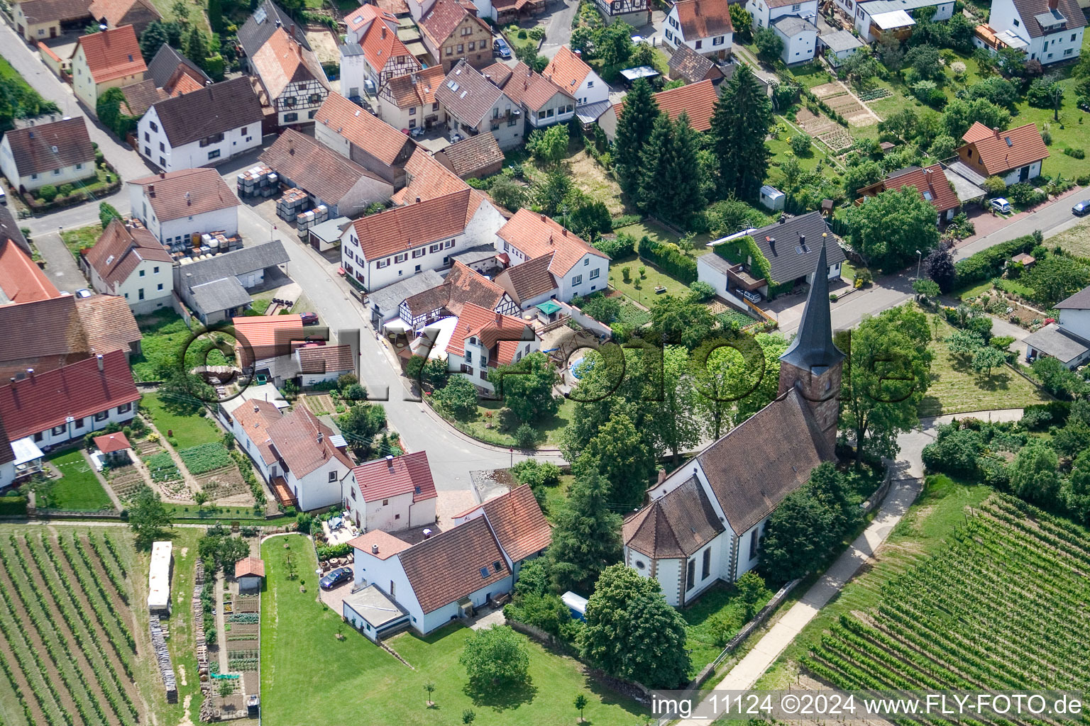 Quartier Rechtenbach in Schweigen-Rechtenbach dans le département Rhénanie-Palatinat, Allemagne d'en haut