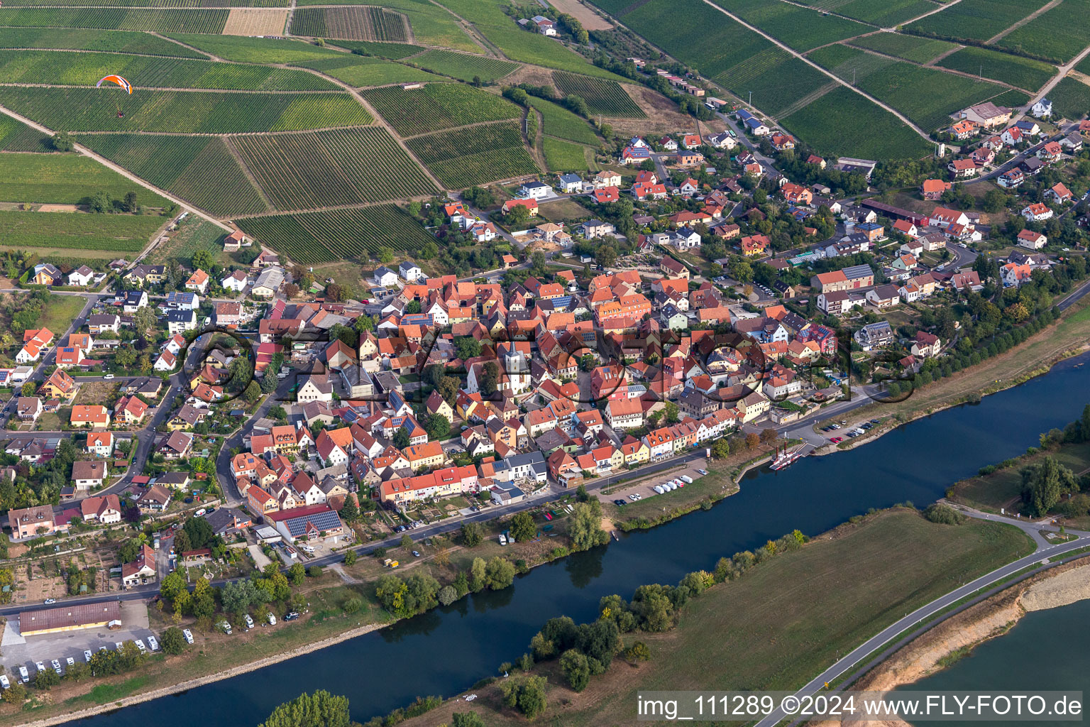 Vue oblique de Quartier Obereisenheim in Eisenheim dans le département Bavière, Allemagne