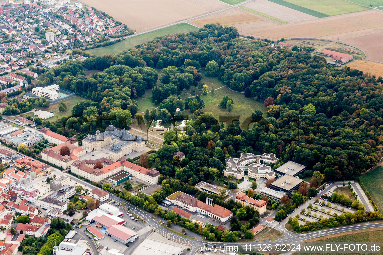 Vue oblique de Werneck dans le département Bavière, Allemagne