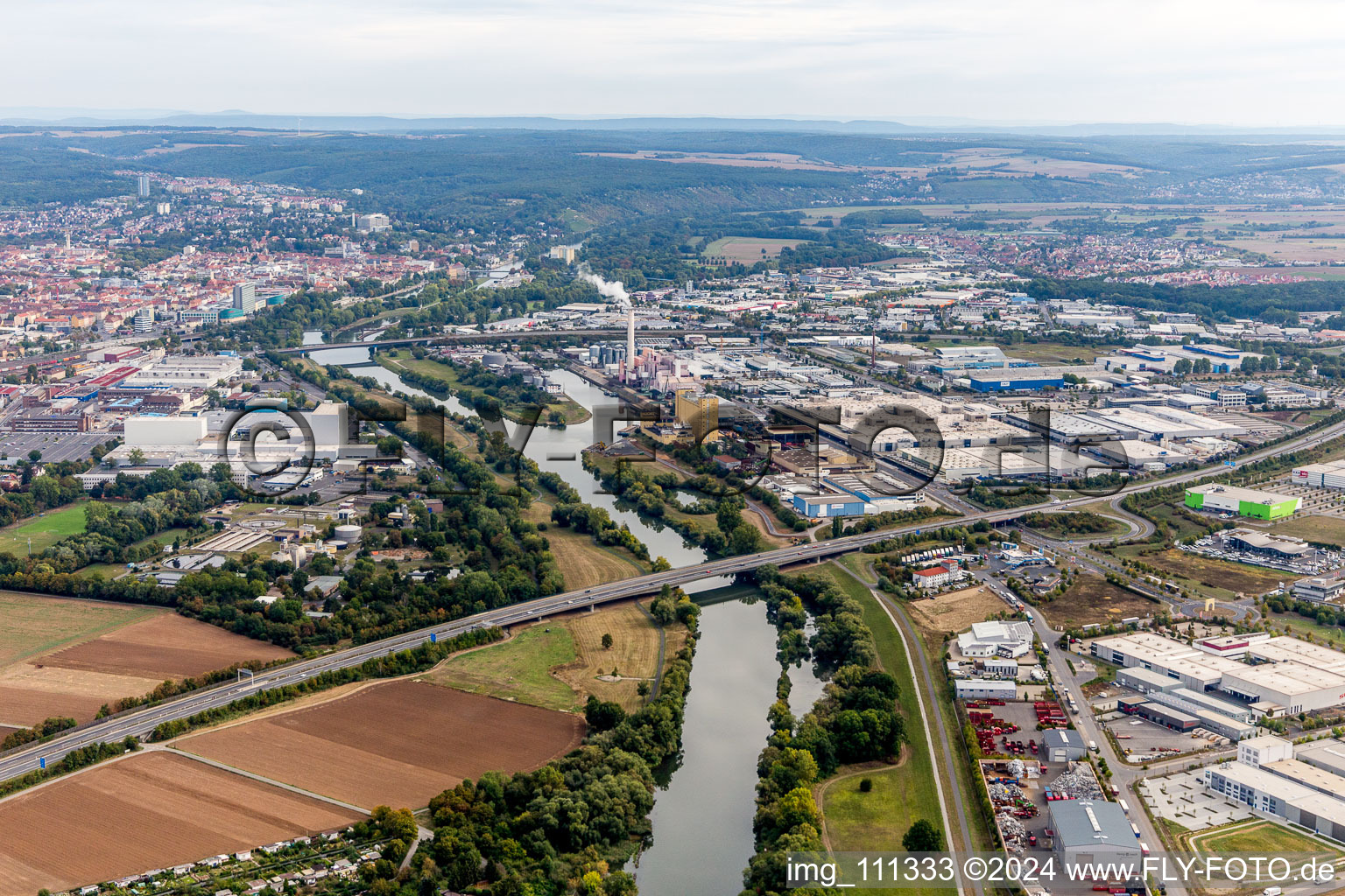 Schweinfurt dans le département Bavière, Allemagne depuis l'avion