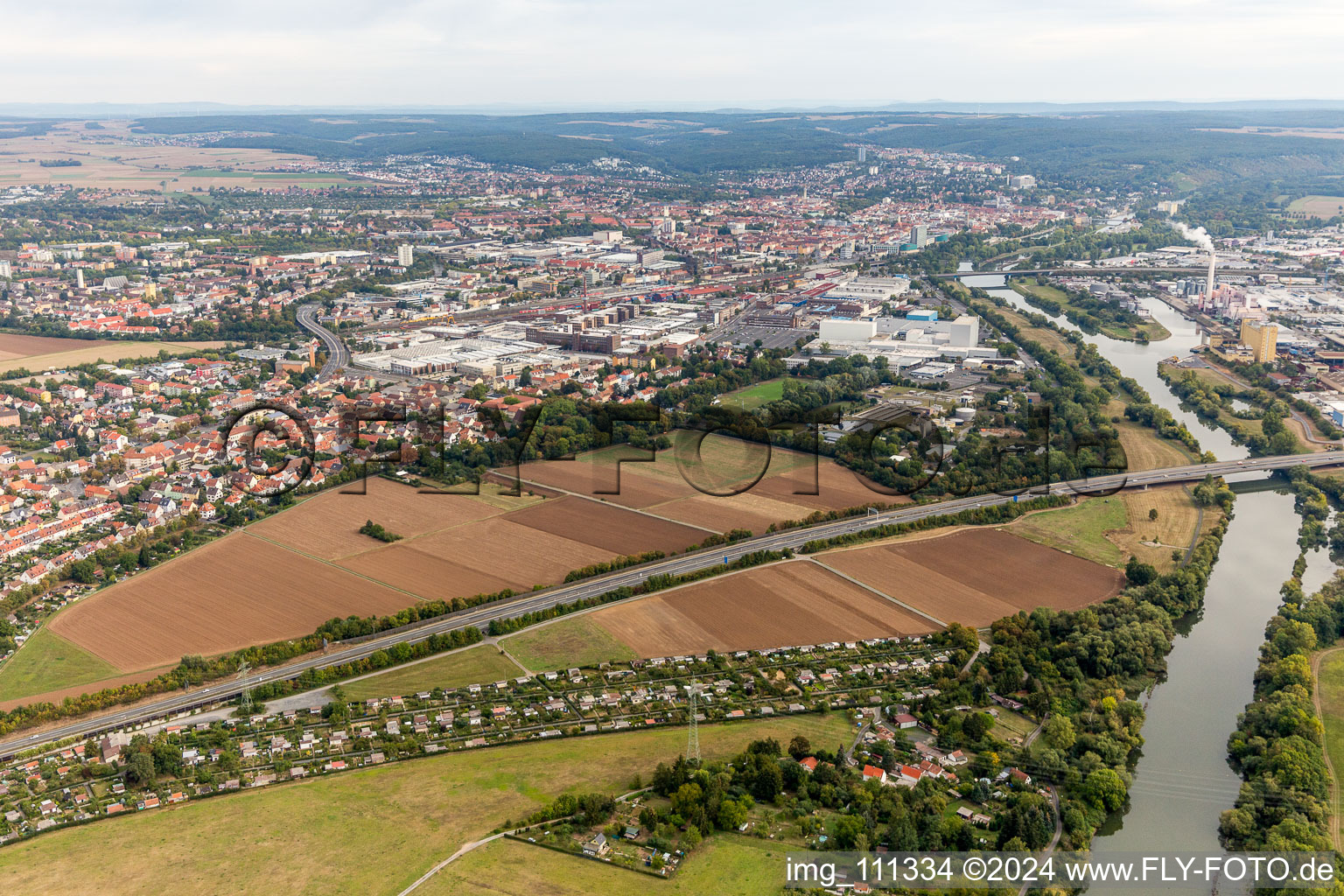 Vue aérienne de Zone industrielle SKF à Schweinfurt dans le département Bavière, Allemagne