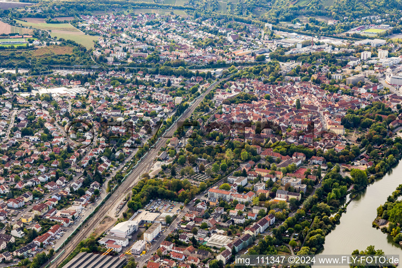 Photographie aérienne de Heidingsfeld dans le département Bavière, Allemagne