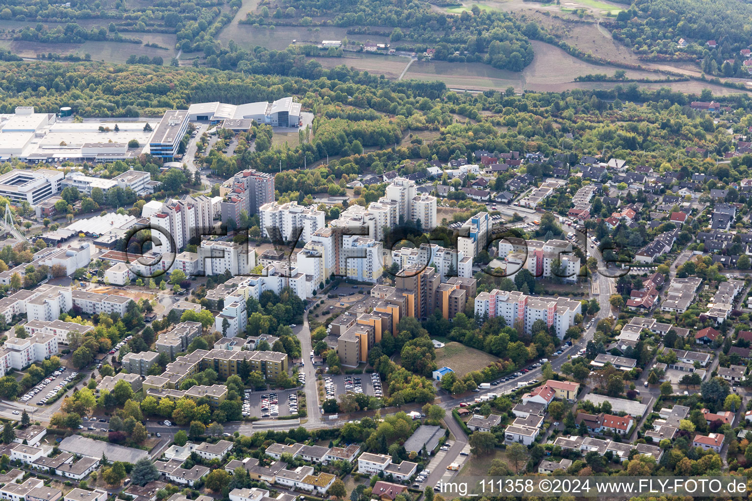 Vue aérienne de Bague de Strasbourg à Würzburg dans le département Bavière, Allemagne