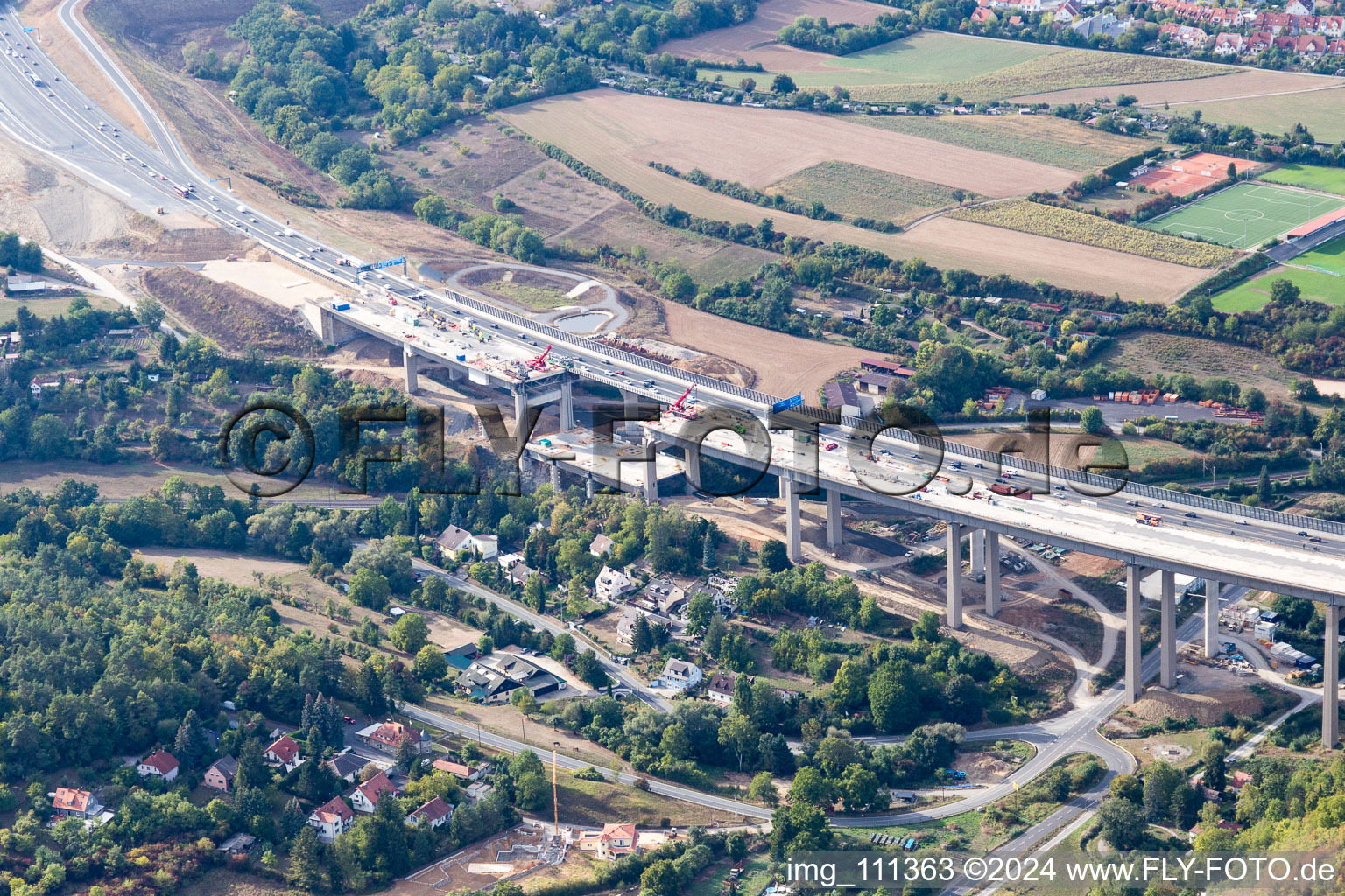 Vue aérienne de Chantier A3 à Würzburg dans le département Bavière, Allemagne