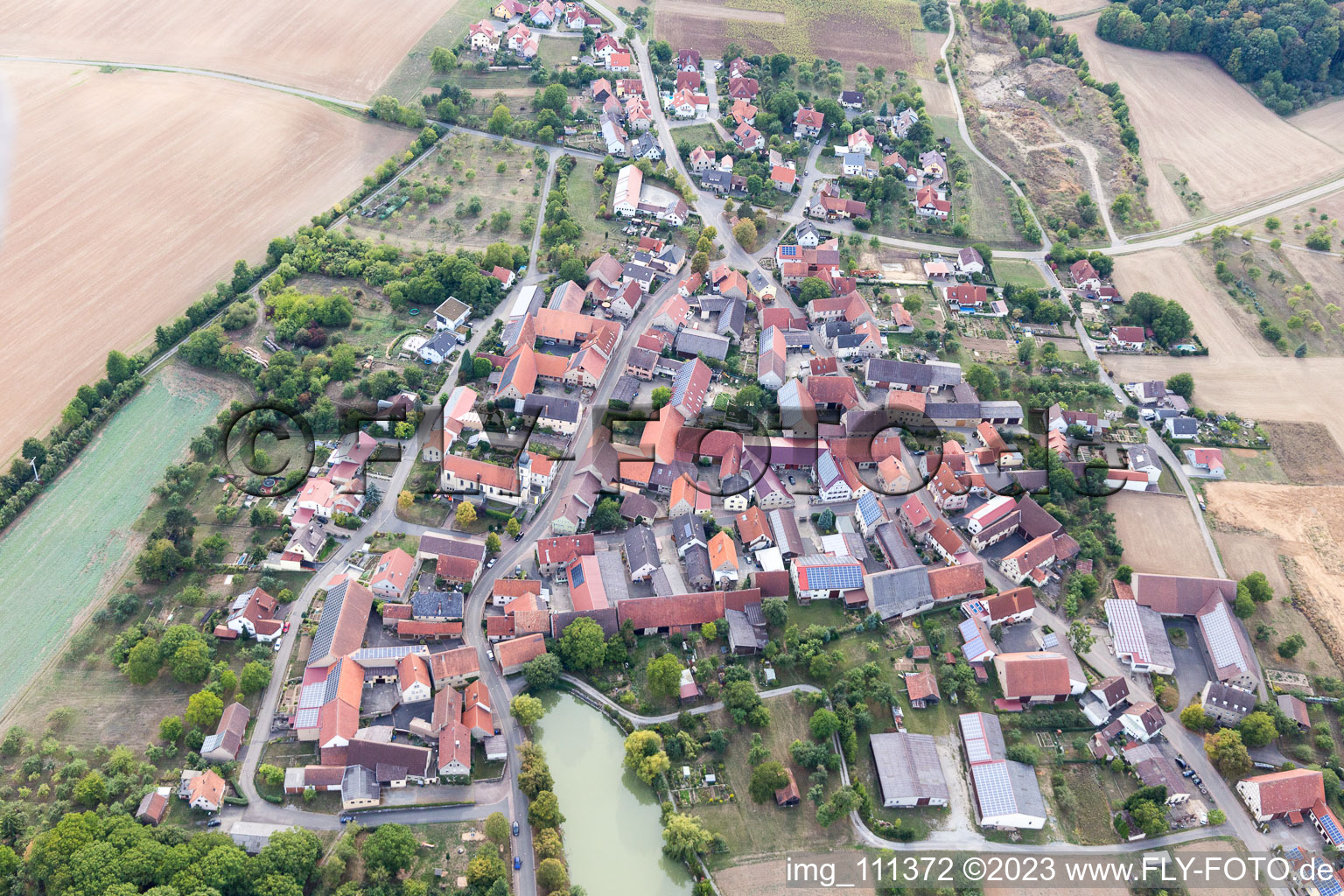 Vue aérienne de Krensheim dans le département Bade-Wurtemberg, Allemagne