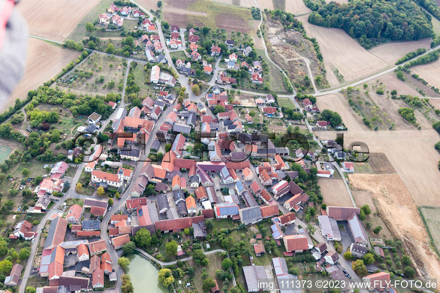 Vue aérienne de Krensheim dans le département Bade-Wurtemberg, Allemagne