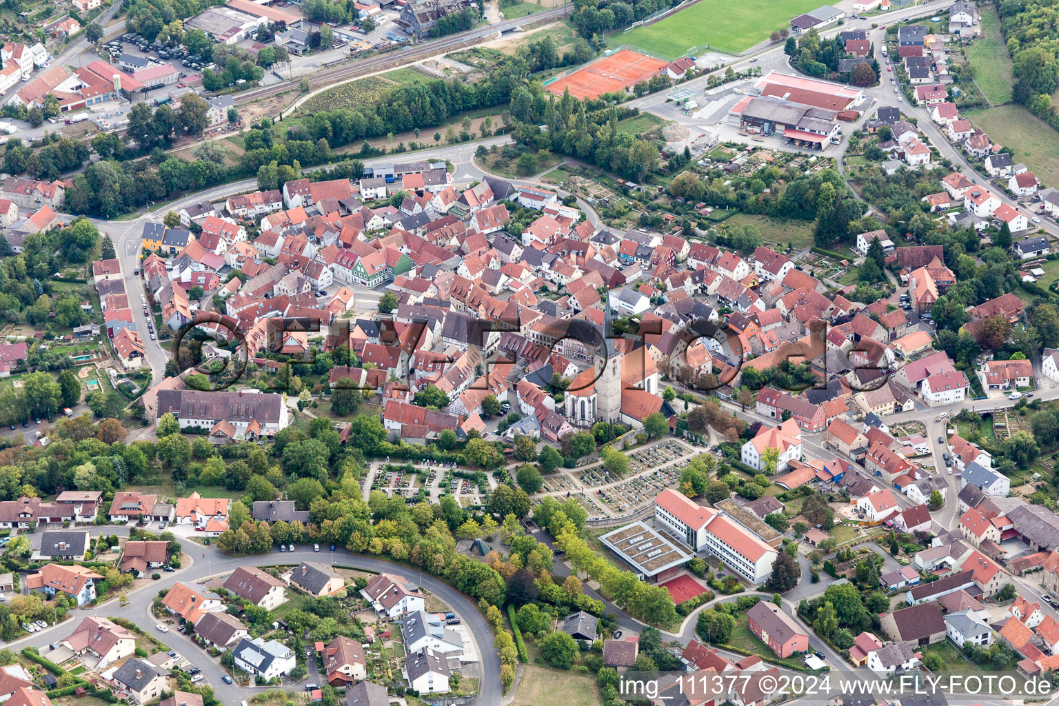 Photographie aérienne de Grünsfeld dans le département Bade-Wurtemberg, Allemagne