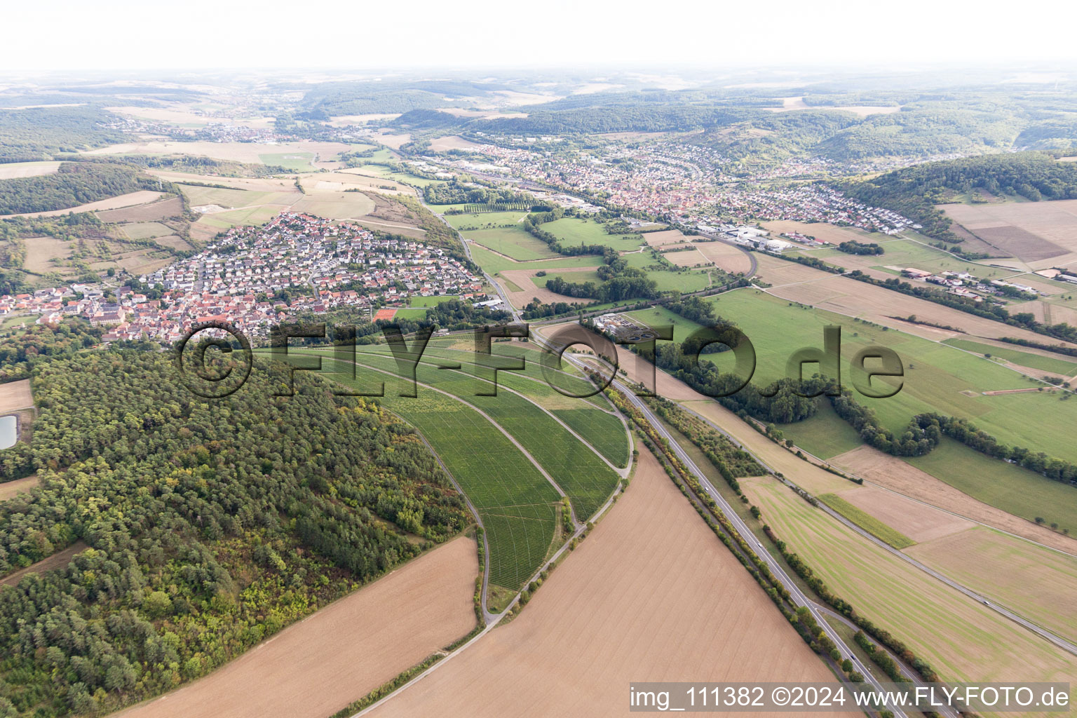 Vue aérienne de Gerlachsheim dans le département Bade-Wurtemberg, Allemagne