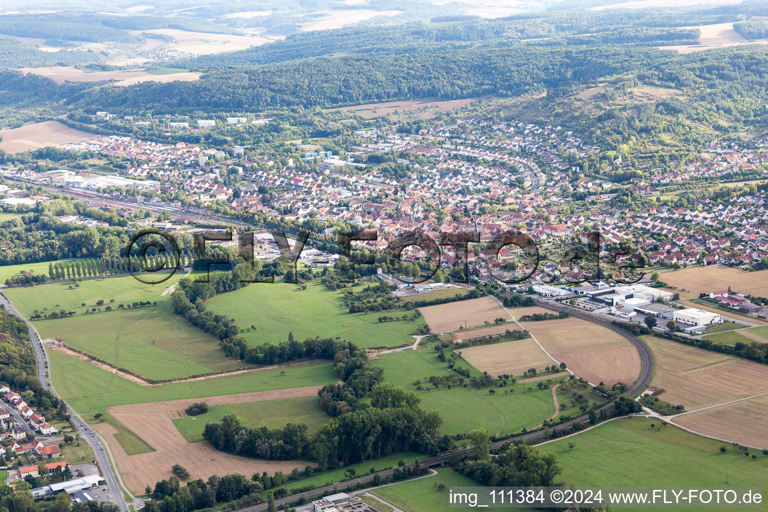 Vue aérienne de Quartier Lauda in Lauda-Königshofen dans le département Bade-Wurtemberg, Allemagne