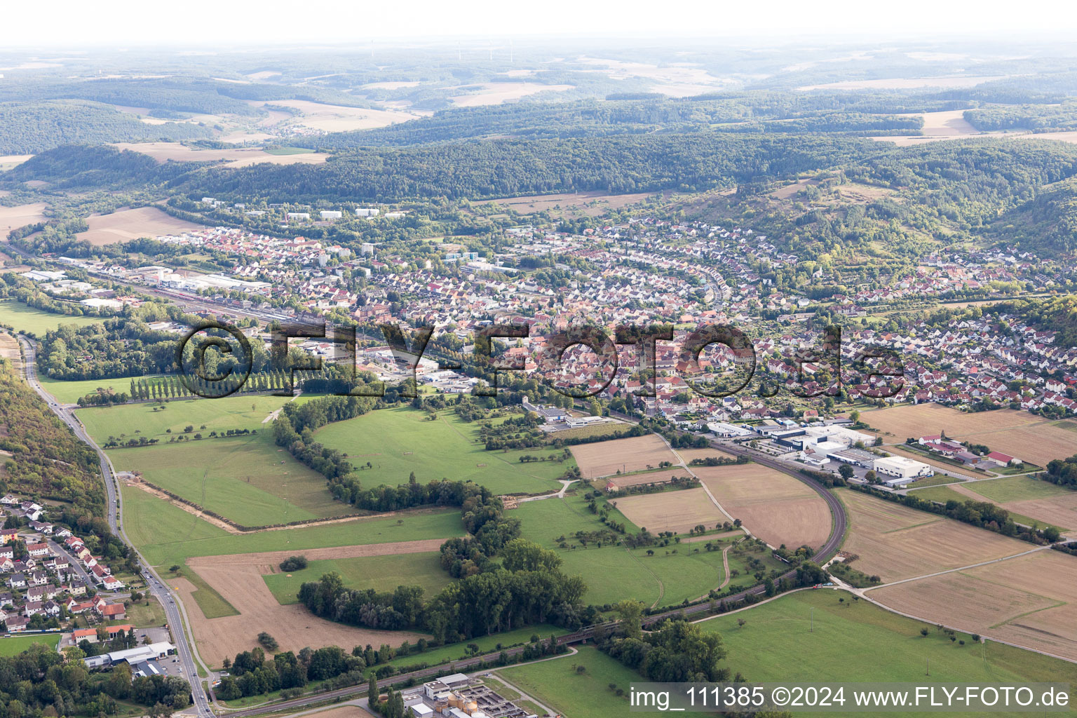 Vue aérienne de Quartier Lauda in Lauda-Königshofen dans le département Bade-Wurtemberg, Allemagne