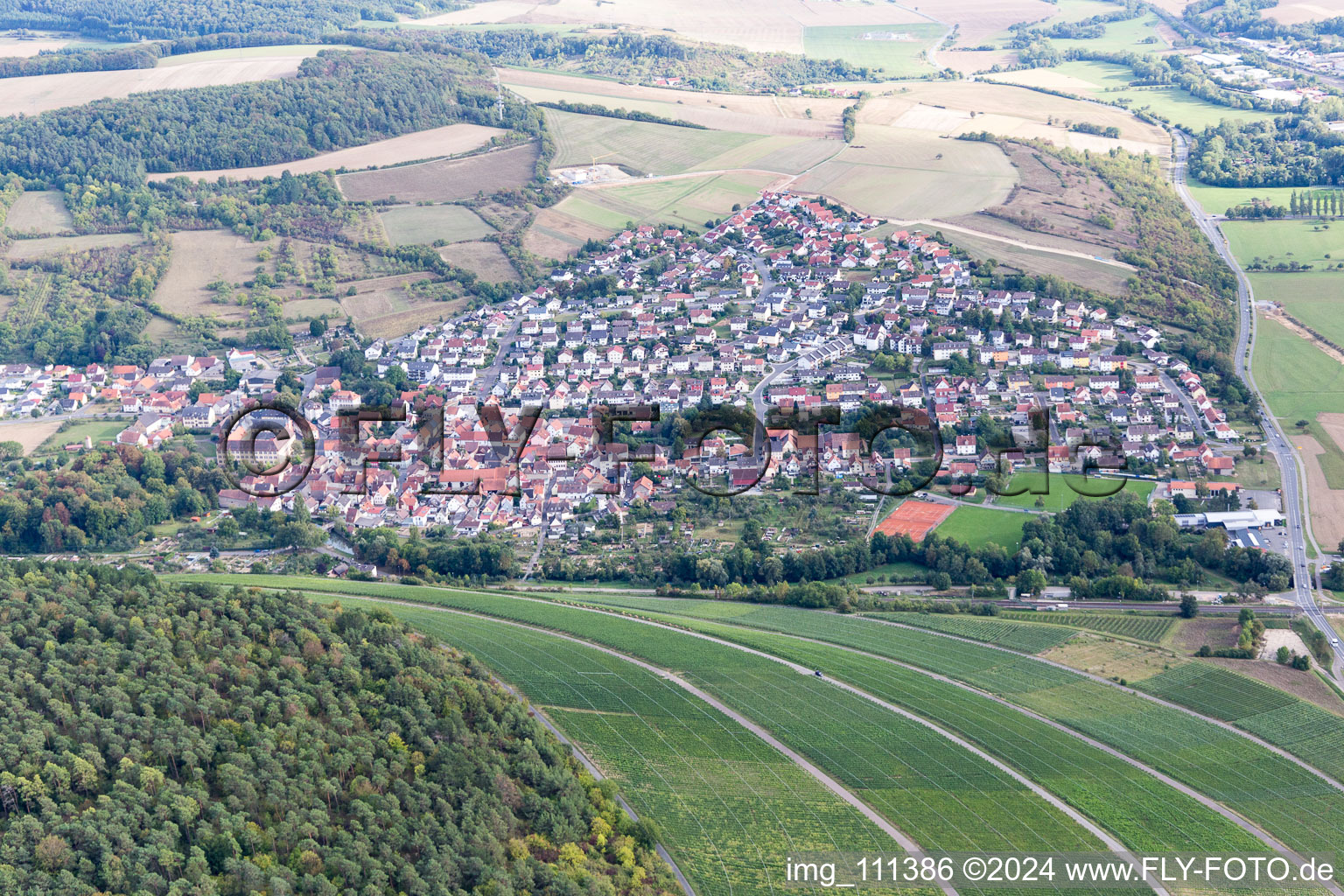 Photographie aérienne de Gerlachsheim dans le département Bade-Wurtemberg, Allemagne