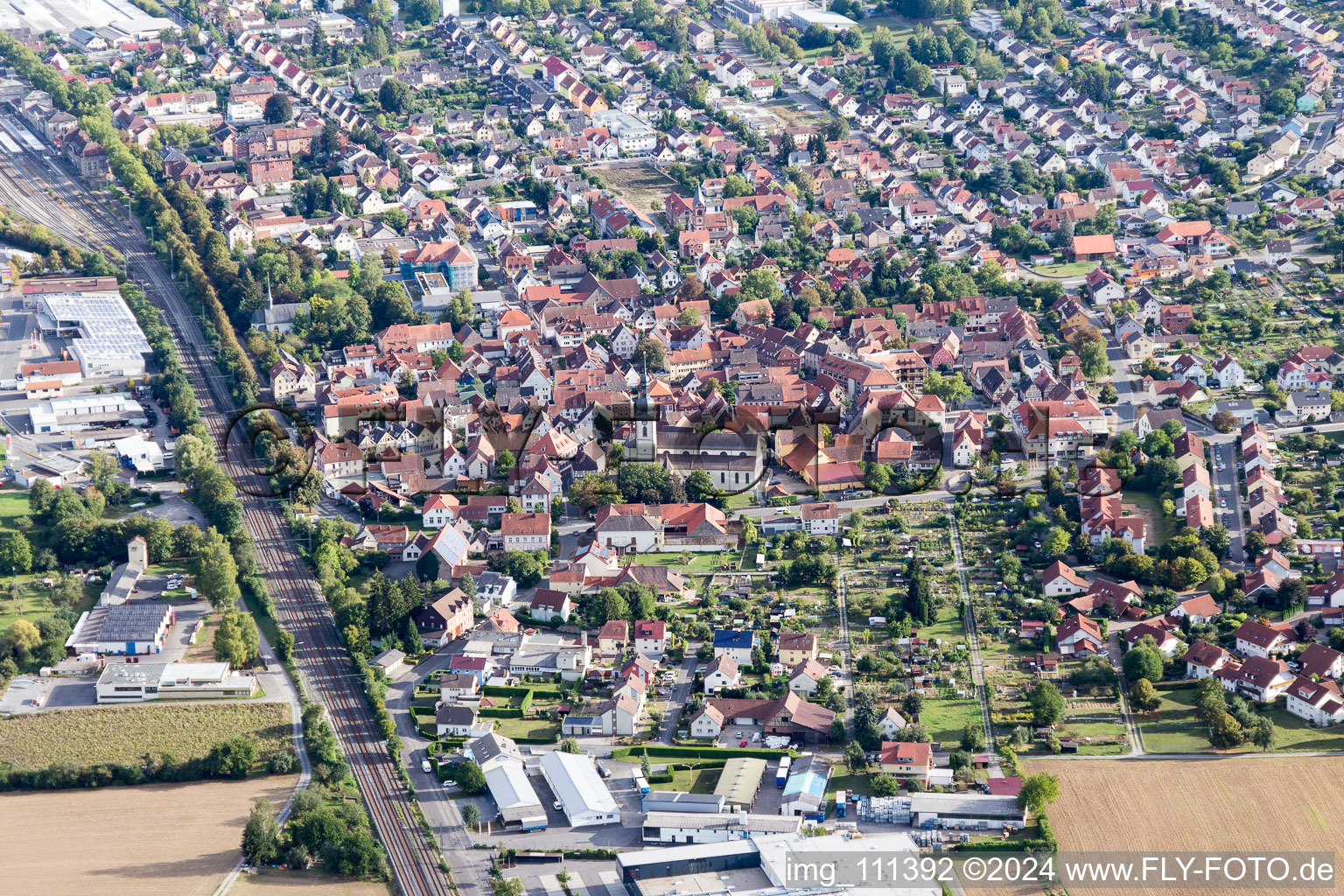 Quartier Lauda in Lauda-Königshofen dans le département Bade-Wurtemberg, Allemagne d'en haut