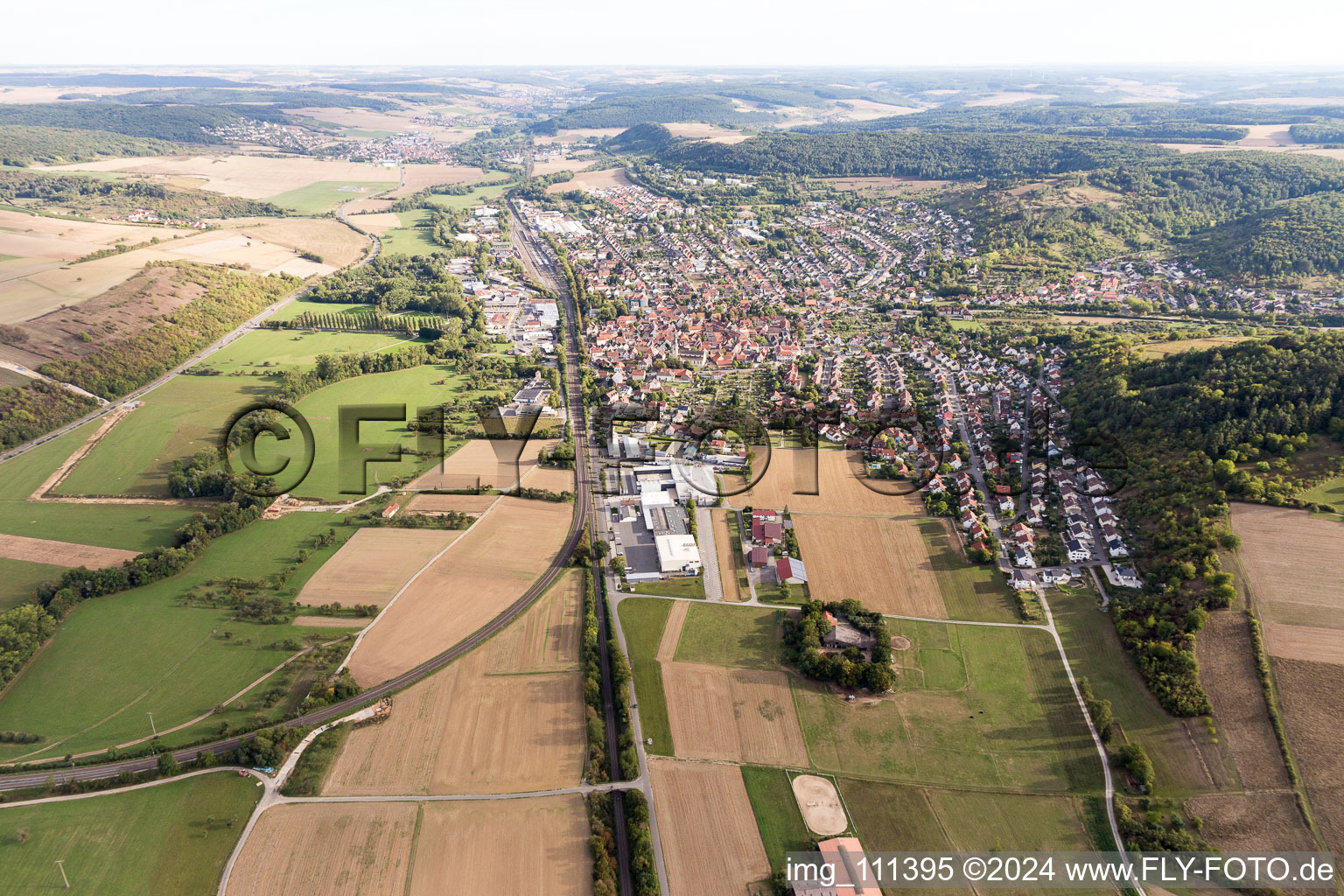 Quartier Lauda in Lauda-Königshofen dans le département Bade-Wurtemberg, Allemagne depuis l'avion