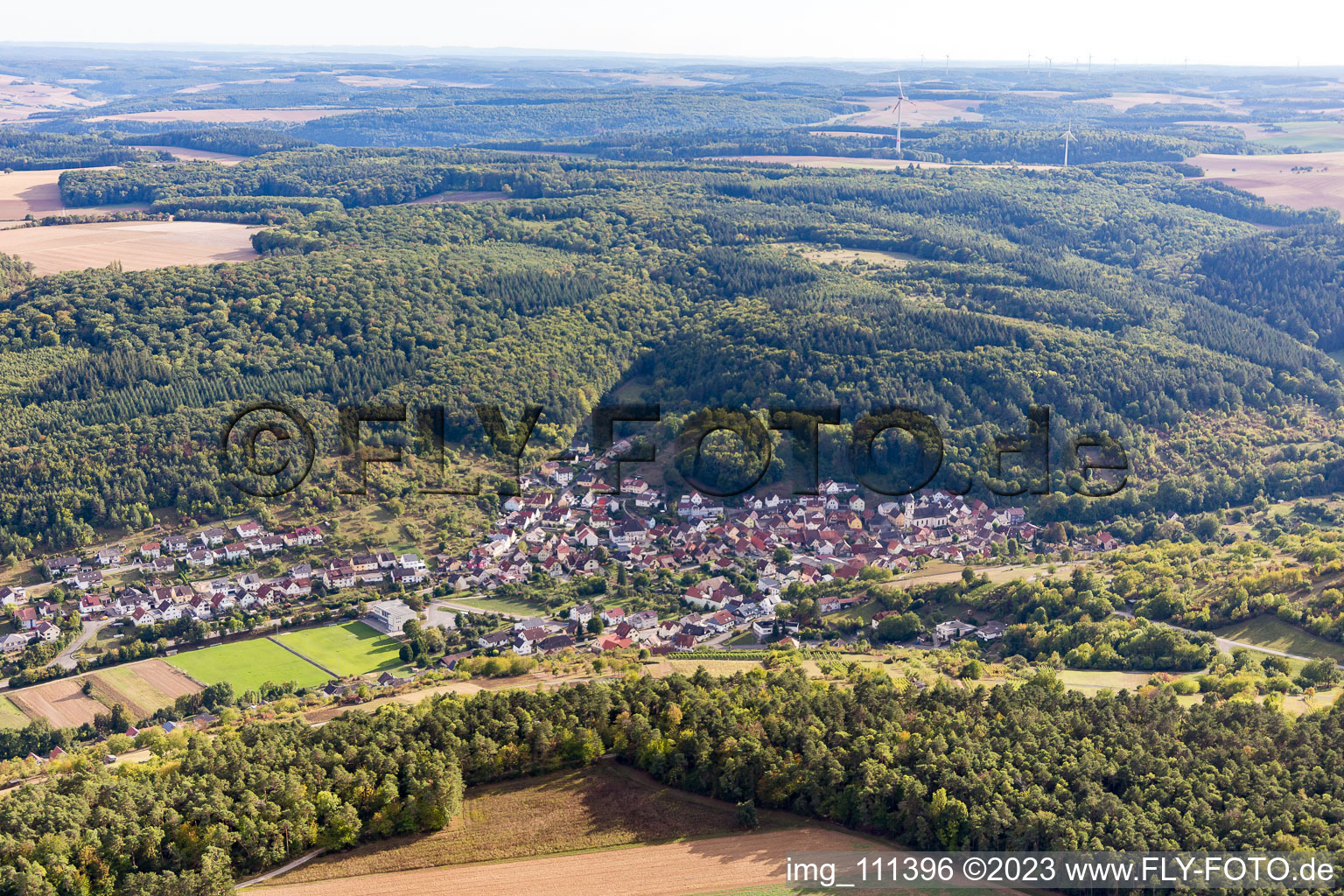 Vue aérienne de Oberlauda dans le département Bade-Wurtemberg, Allemagne