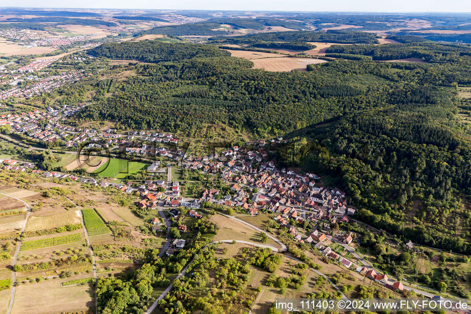 Quartier Oberlauda in Lauda-Königshofen dans le département Bade-Wurtemberg, Allemagne hors des airs