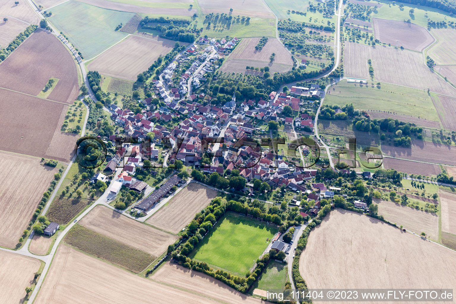 Vue aérienne de Heckfeld dans le département Bade-Wurtemberg, Allemagne